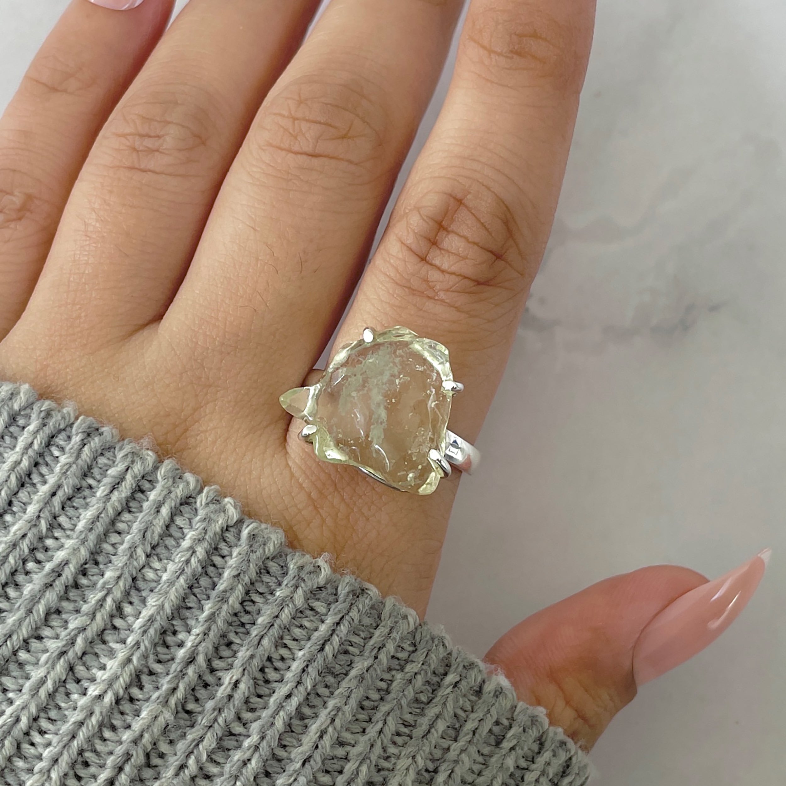 Libyan Desert Glass Ring Size 9-(LDG-R-52.)