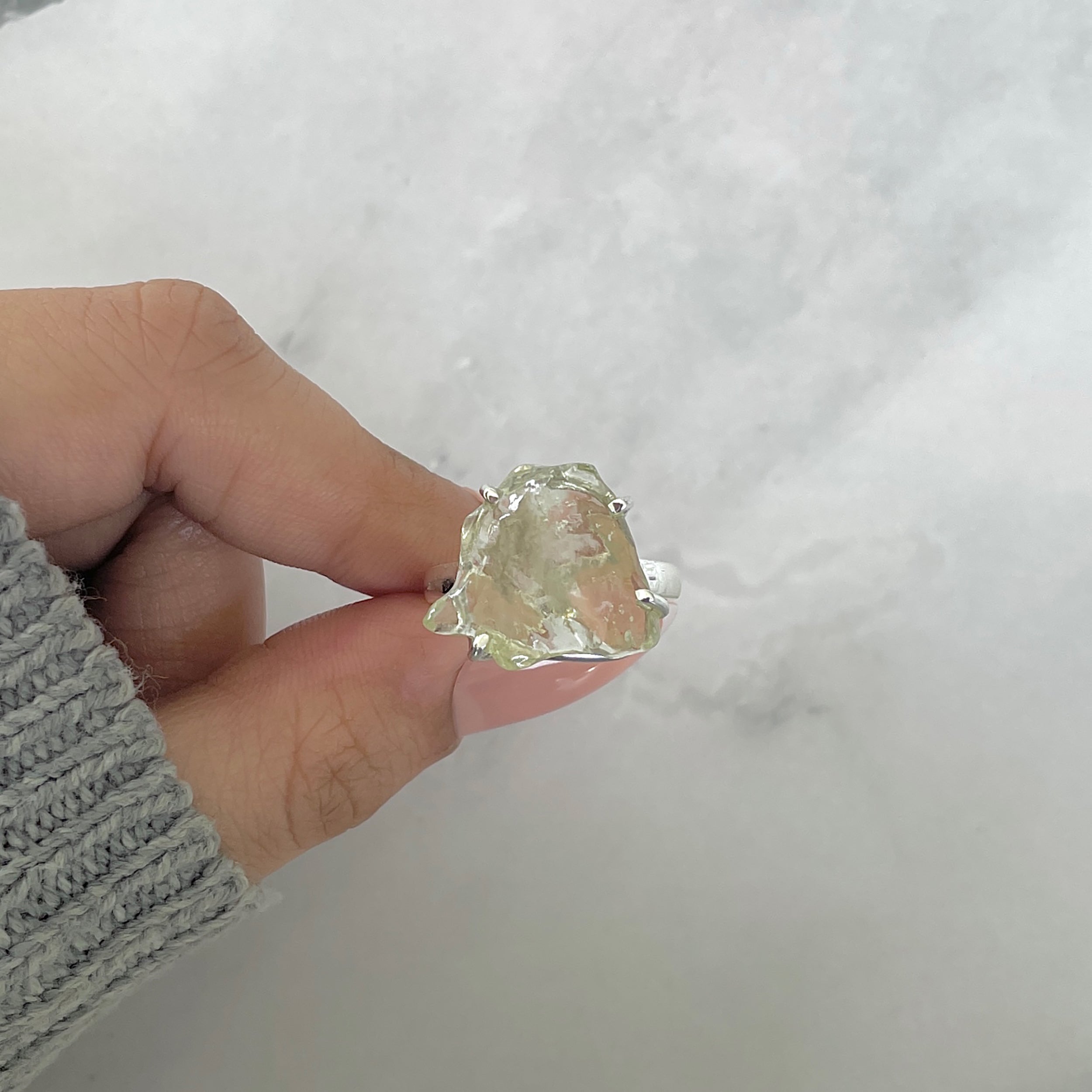 Libyan Desert Glass Ring Size 9-(LDG-R-52.)