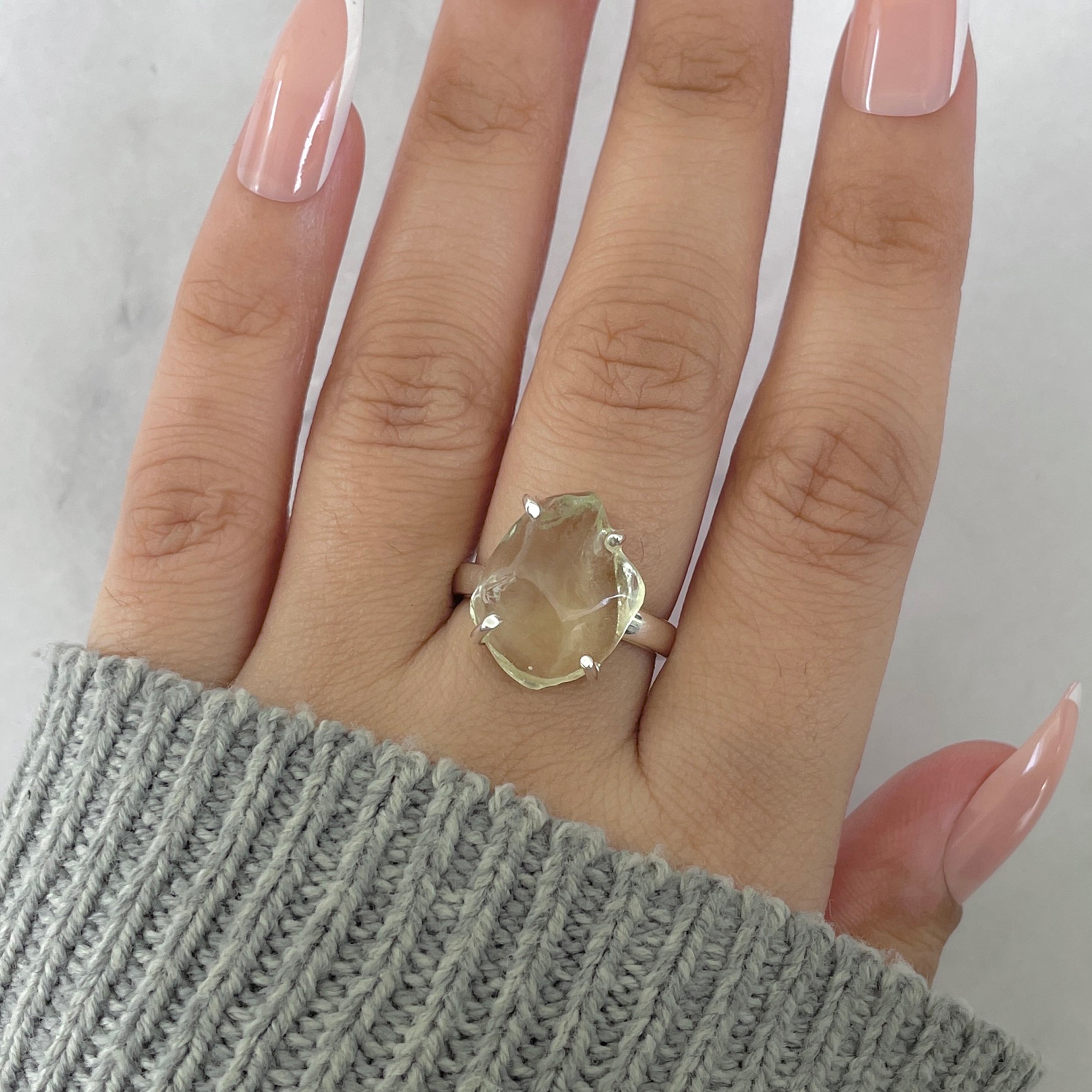 Libyan Desert Glass Ring Size 7-(LDG-R-53.)