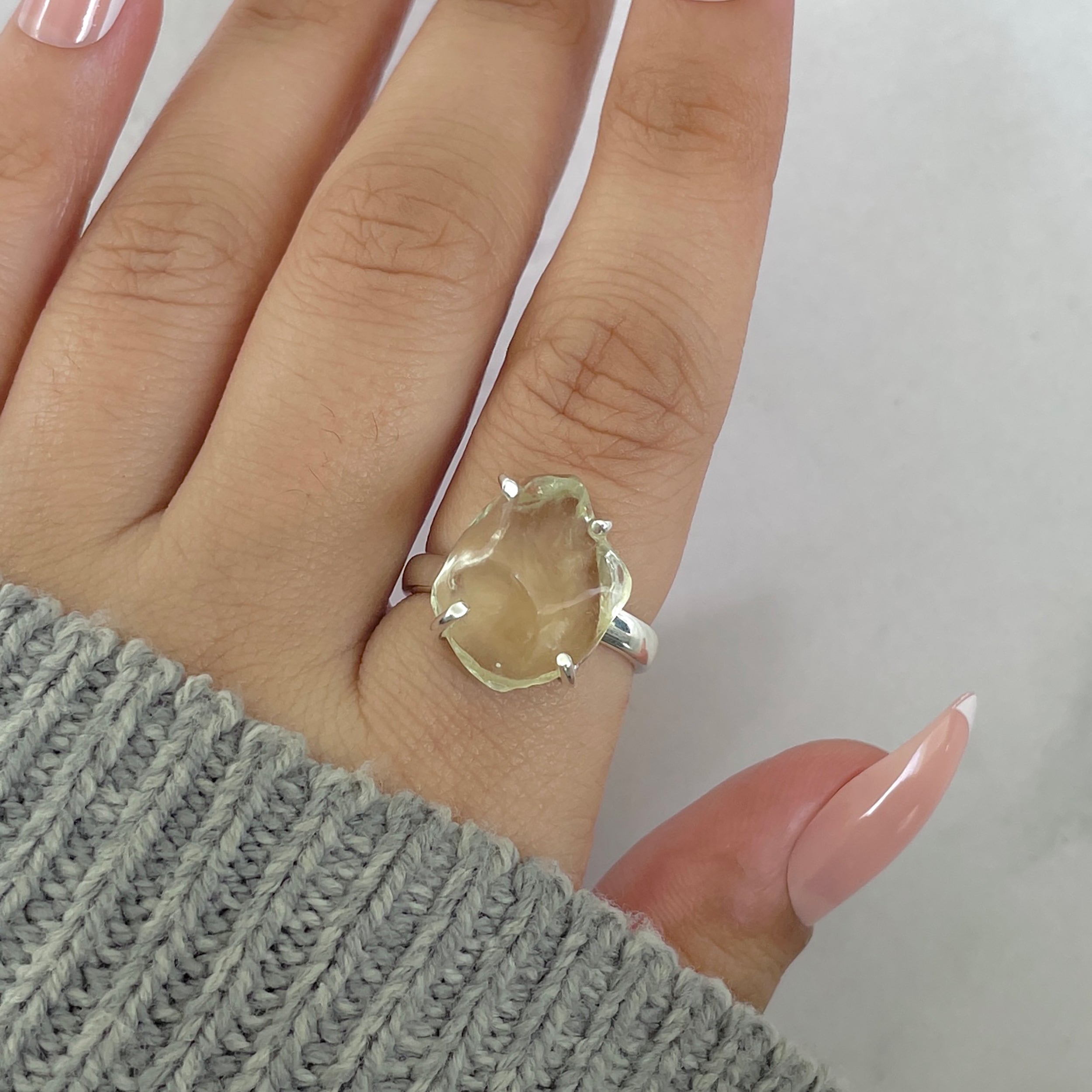 Libyan Desert Glass Ring Size 7-(LDG-R-53.)