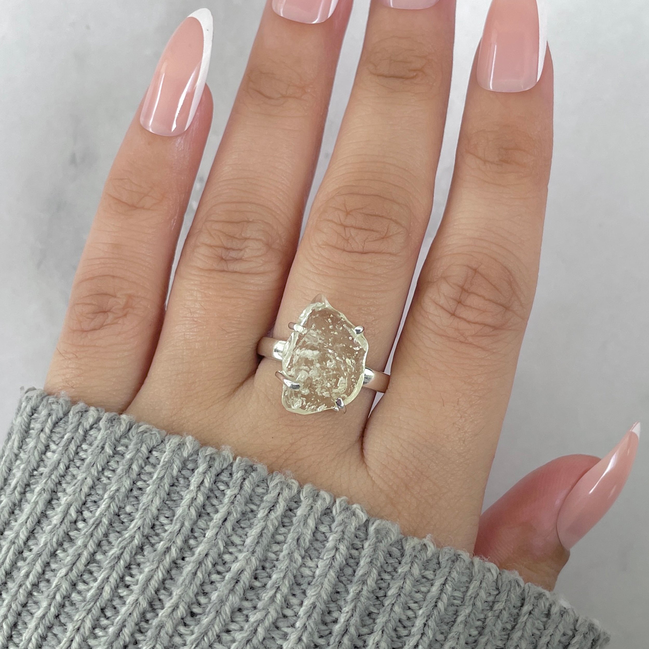Libyan Desert Glass Ring Size 8-(LDG-R-54.)