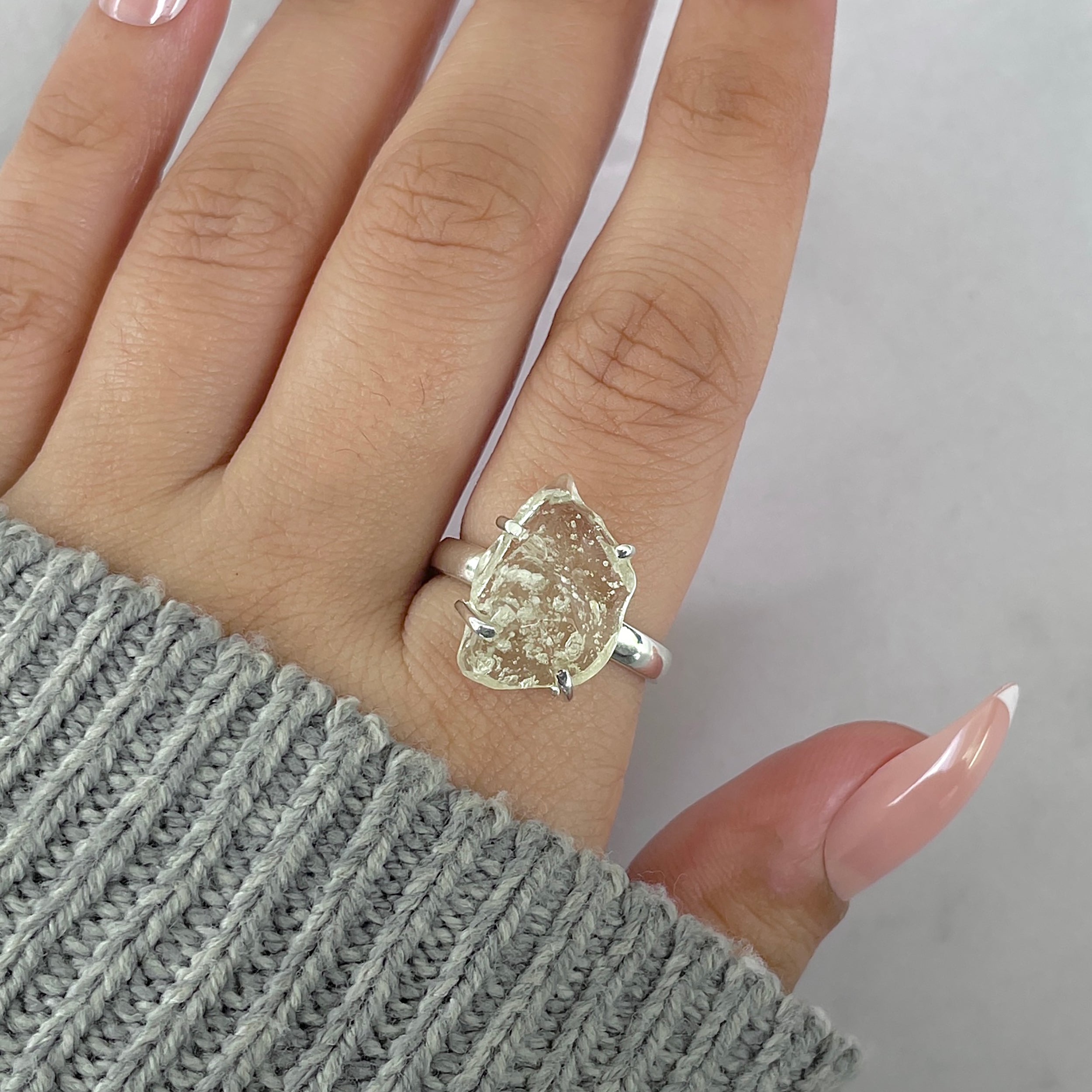 Libyan Desert Glass Ring Size 8-(LDG-R-54.)