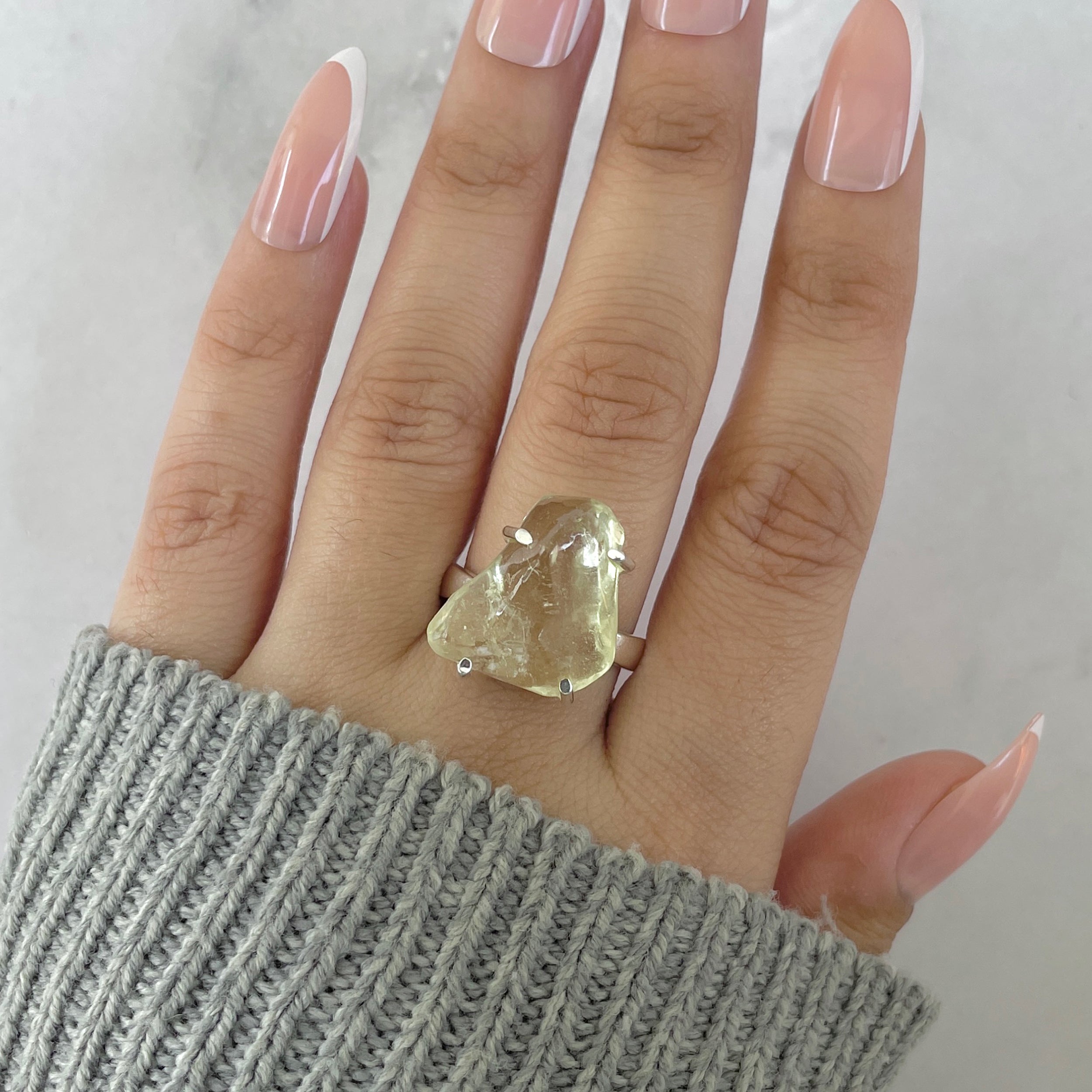 Libyan Desert Glass Ring Size 8-(LDG-R-55.)