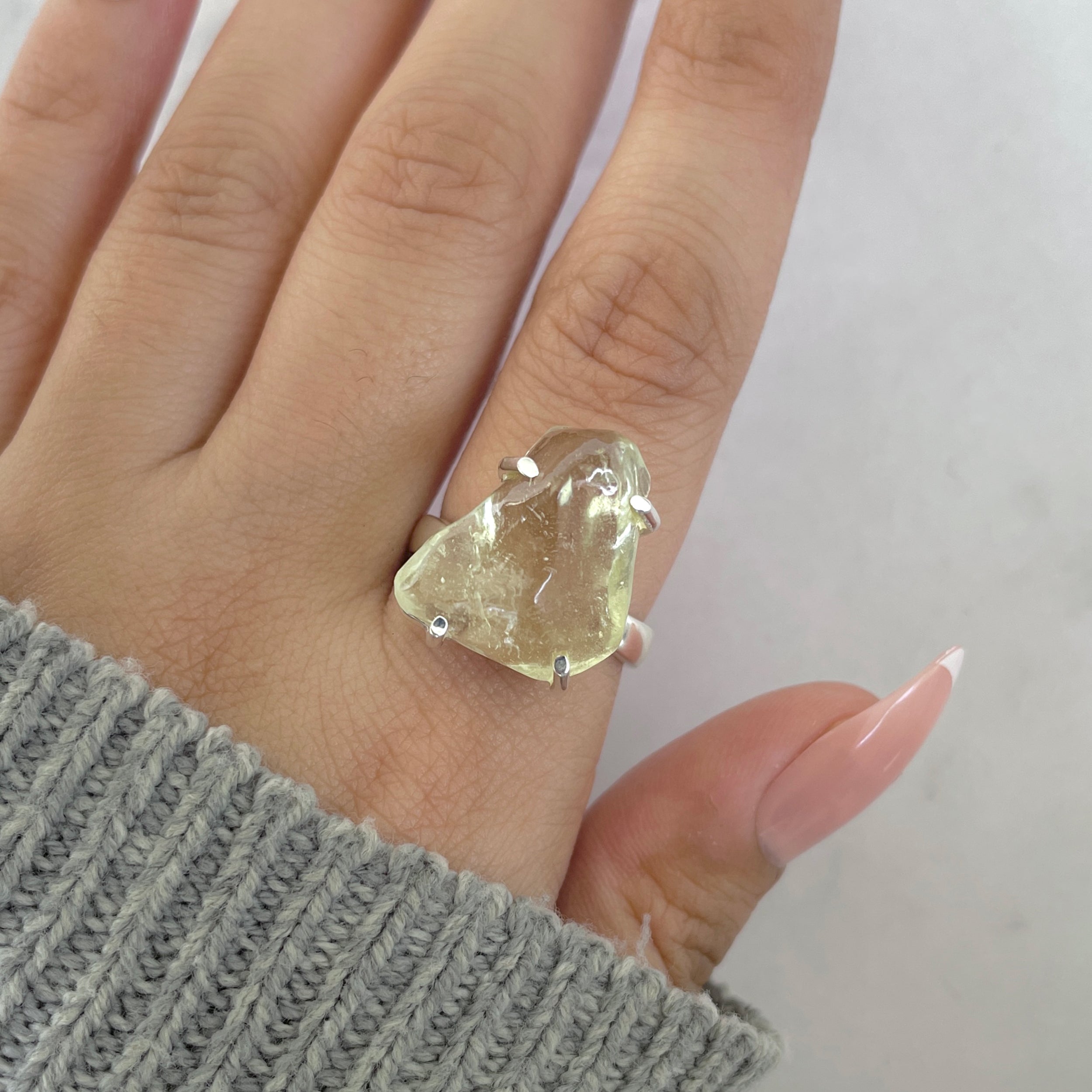 Libyan Desert Glass Ring Size 8-(LDG-R-55.)