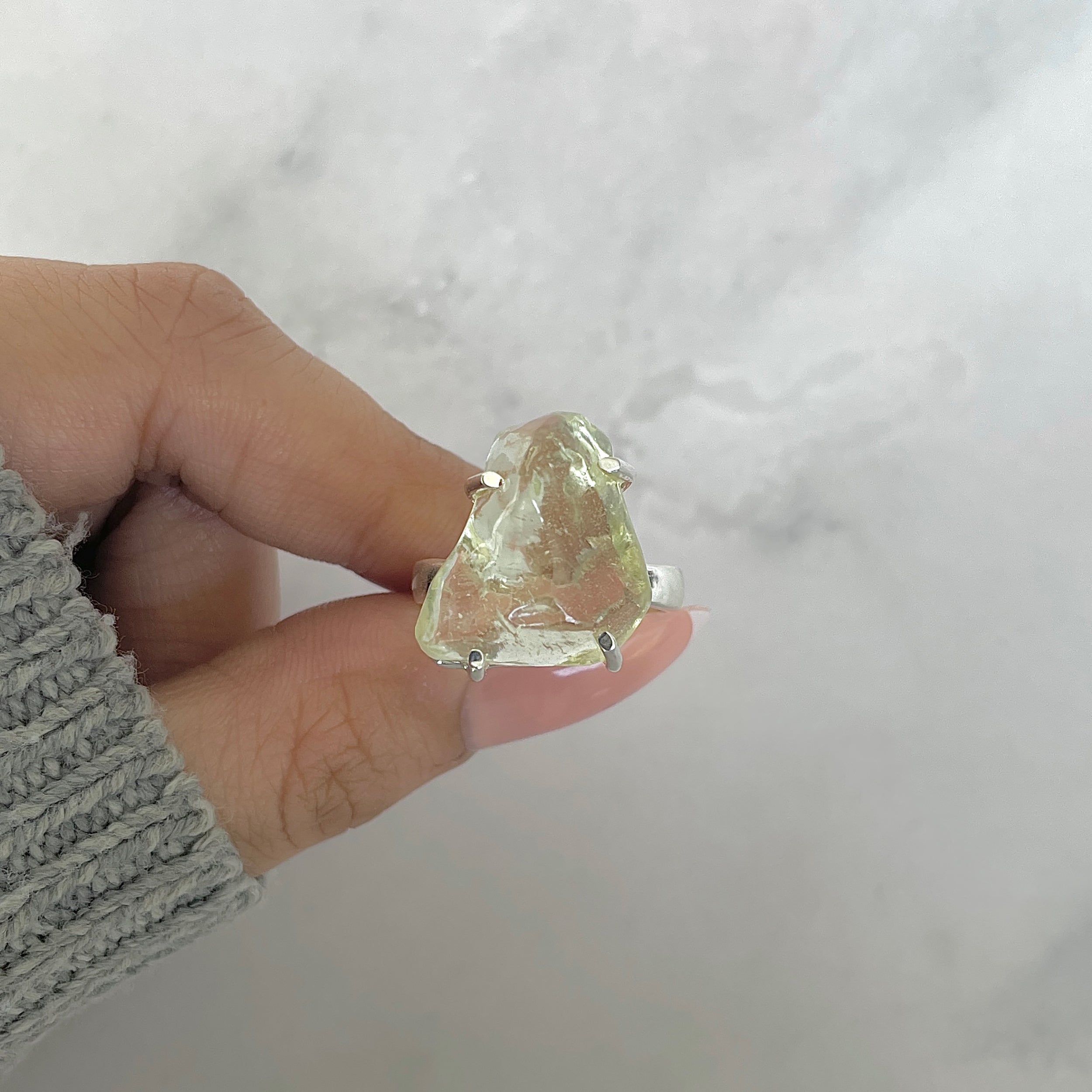 Libyan Desert Glass Ring Size 8-(LDG-R-55.)