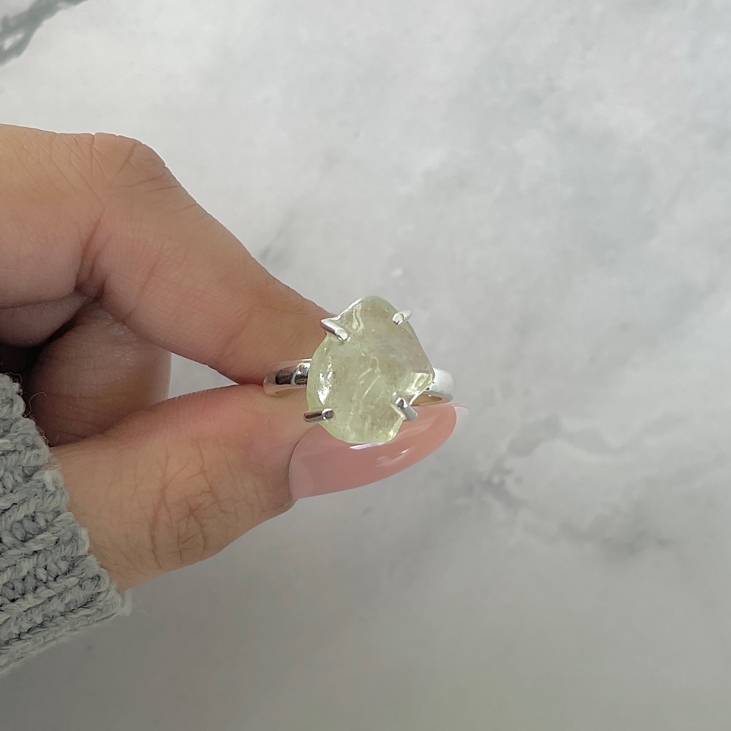 Libyan Desert Glass Ring Size 8-(LDG-R-56.)