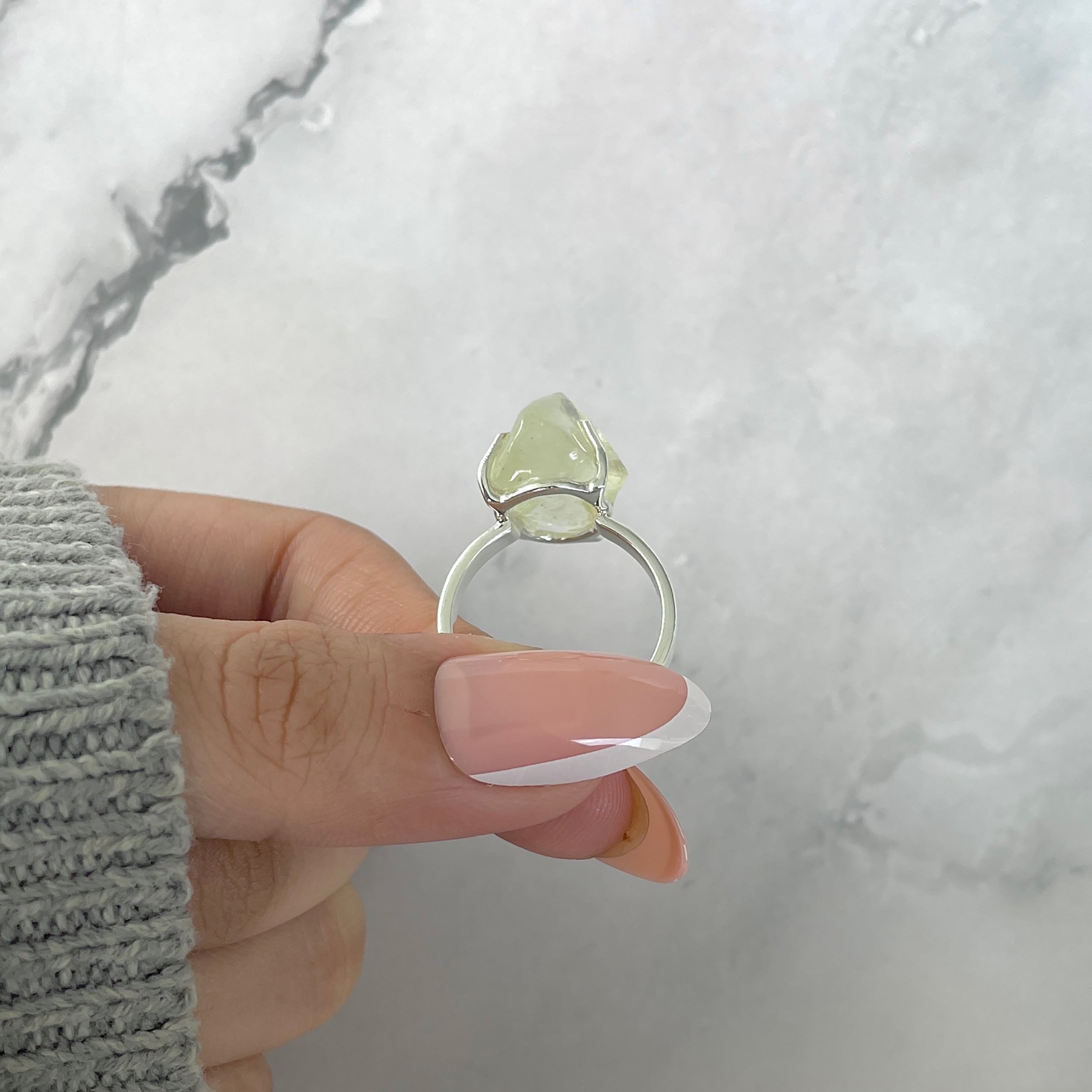 Libyan Desert Glass Ring Size 8-(LDG-R-56.)
