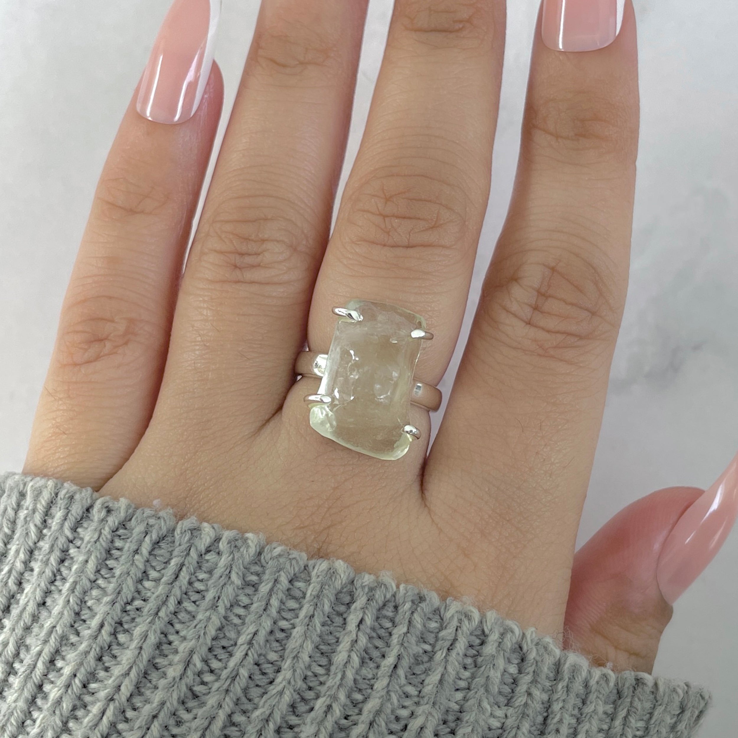 Libyan Desert Glass Ring Size 5-(LDG-R-57.)