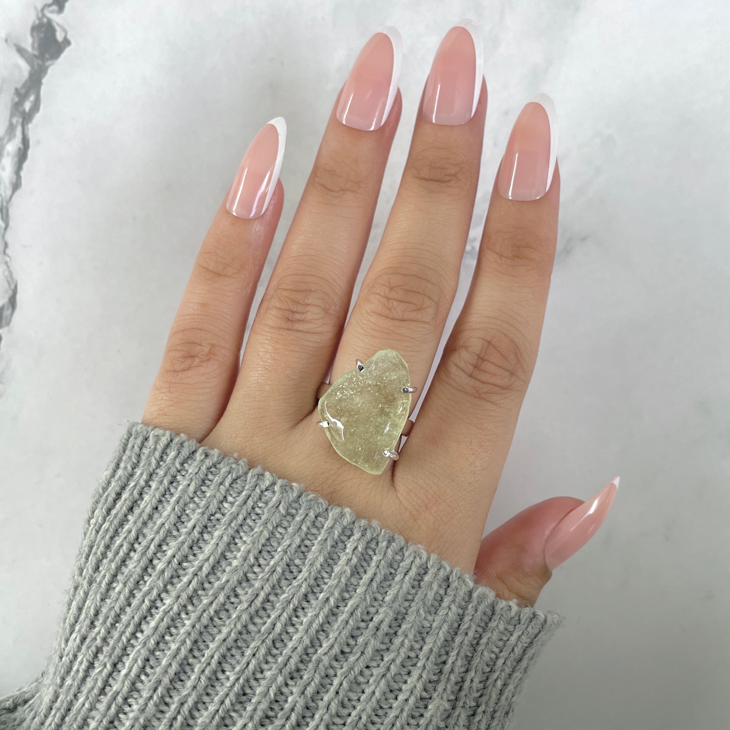 Libyan Desert Glass Ring Size 6-(LDG-R-58.)