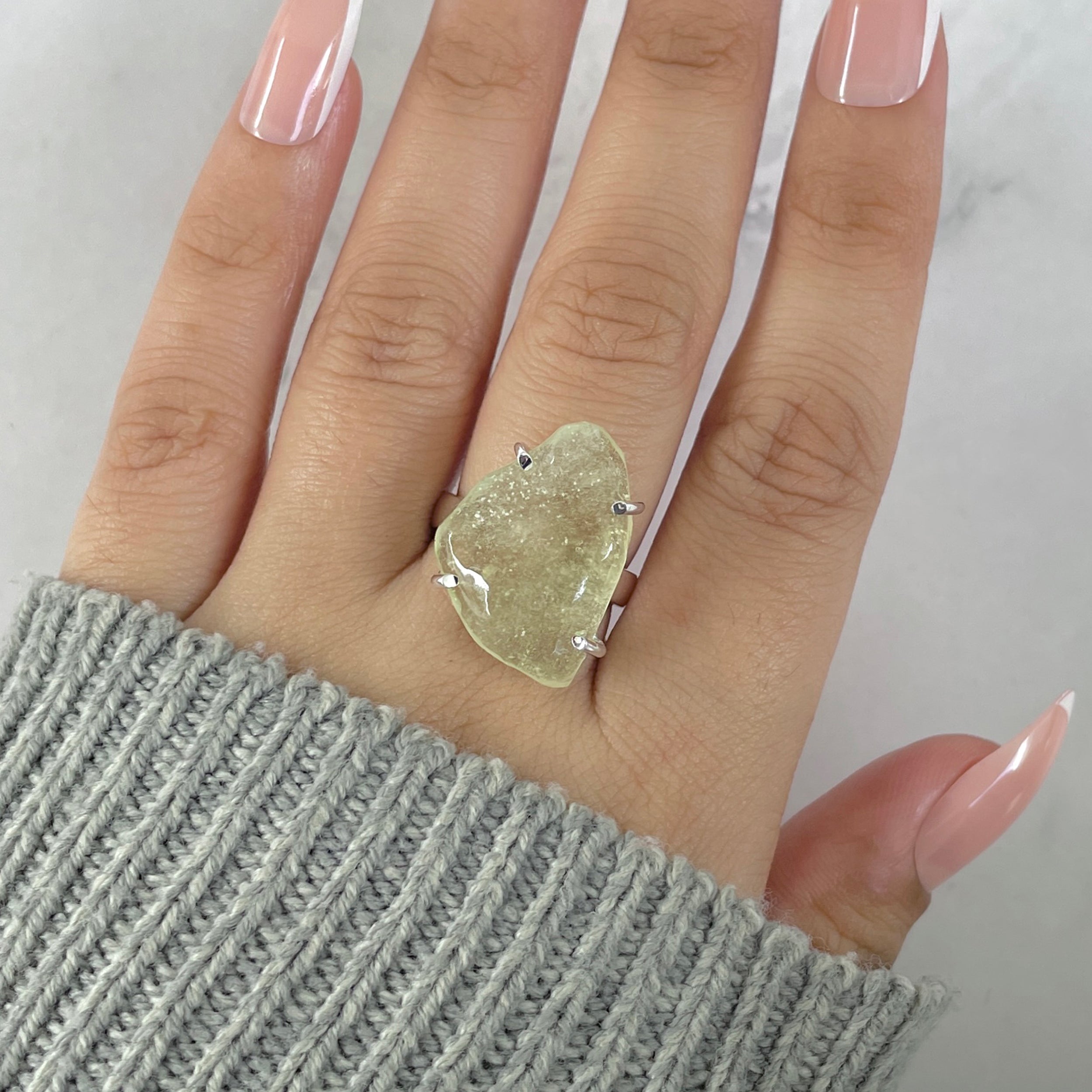 Libyan Desert Glass Ring Size 6-(LDG-R-58.)