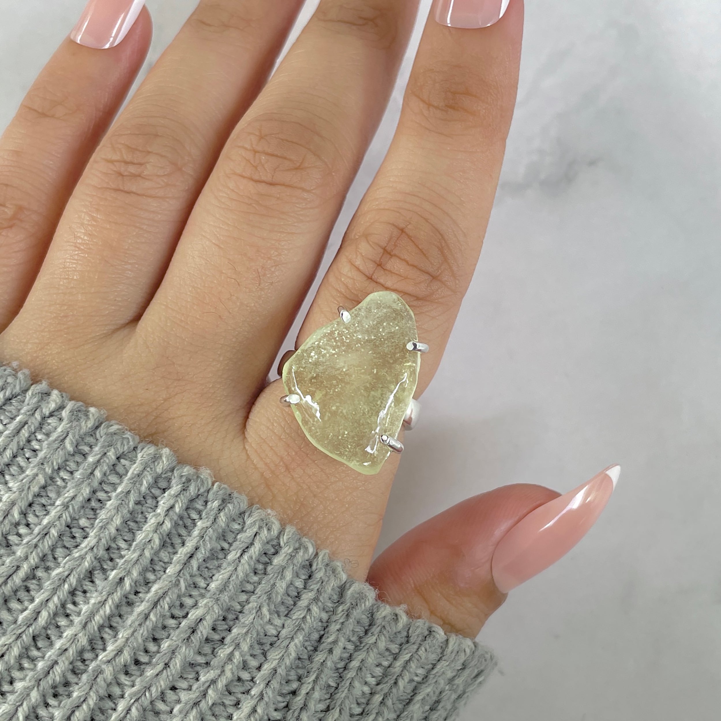 Libyan Desert Glass Ring Size 6-(LDG-R-58.)