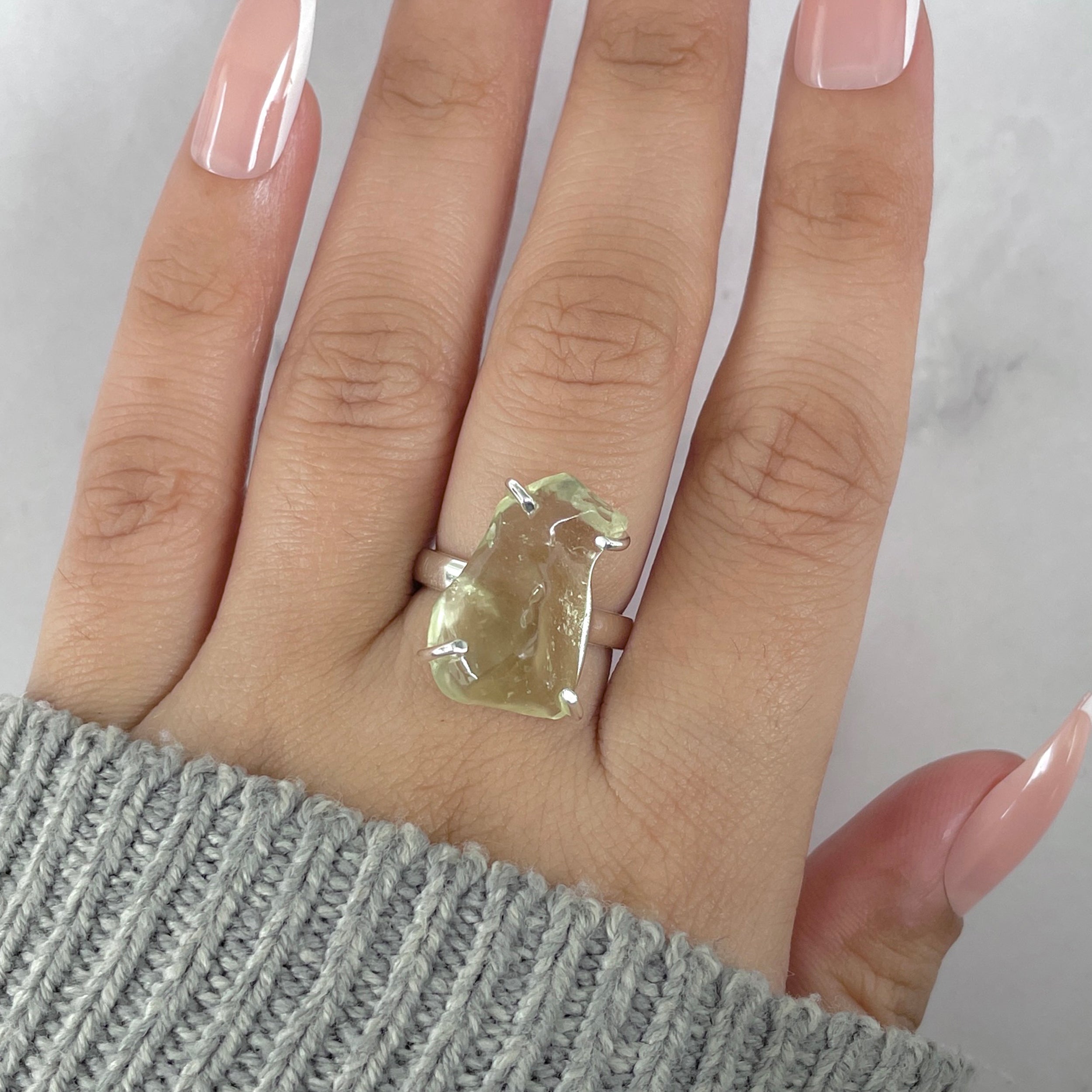 Libyan Desert Glass Ring Size 6-(LDG-R-59.)