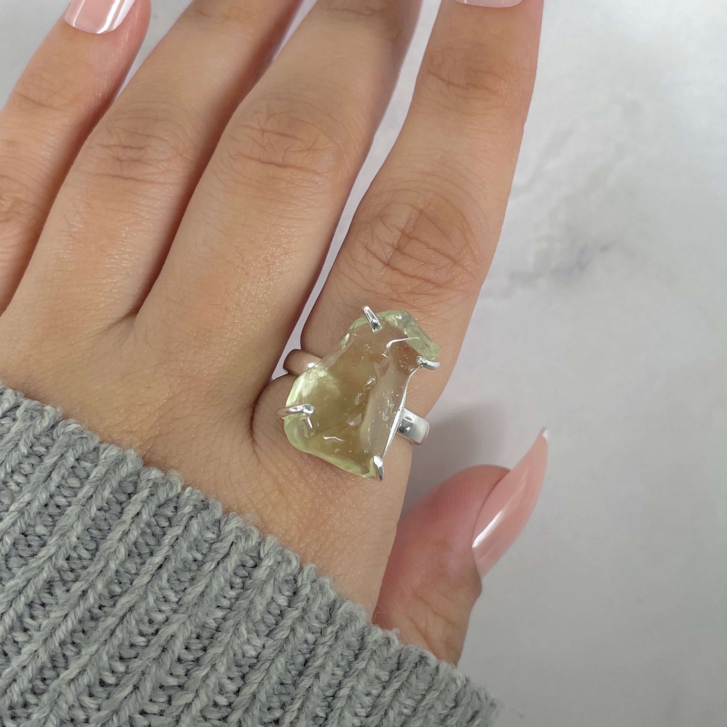 Libyan Desert Glass Ring Size 6-(LDG-R-59.)