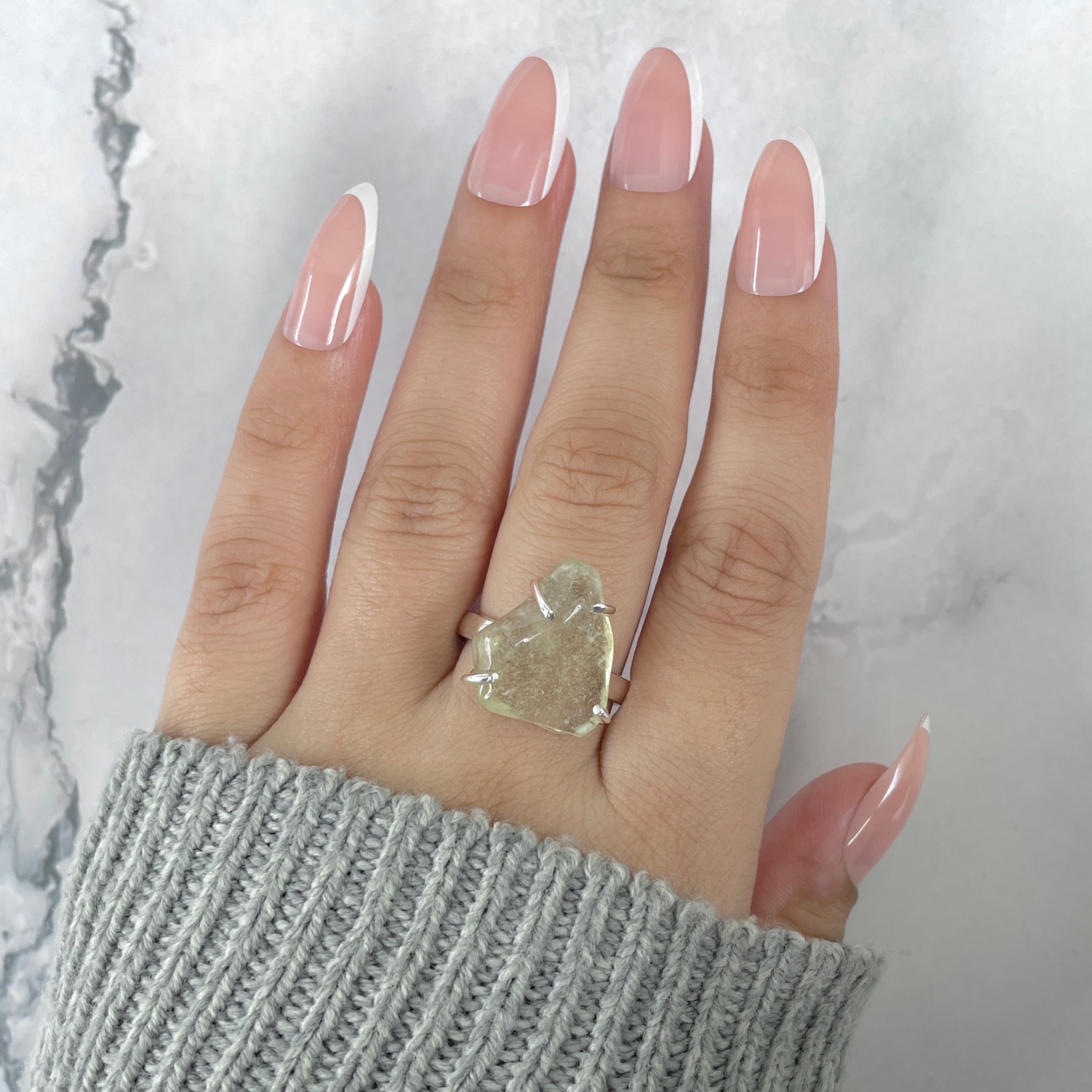 Libyan Desert Glass Ring Size 8-(LDG-R-60.)