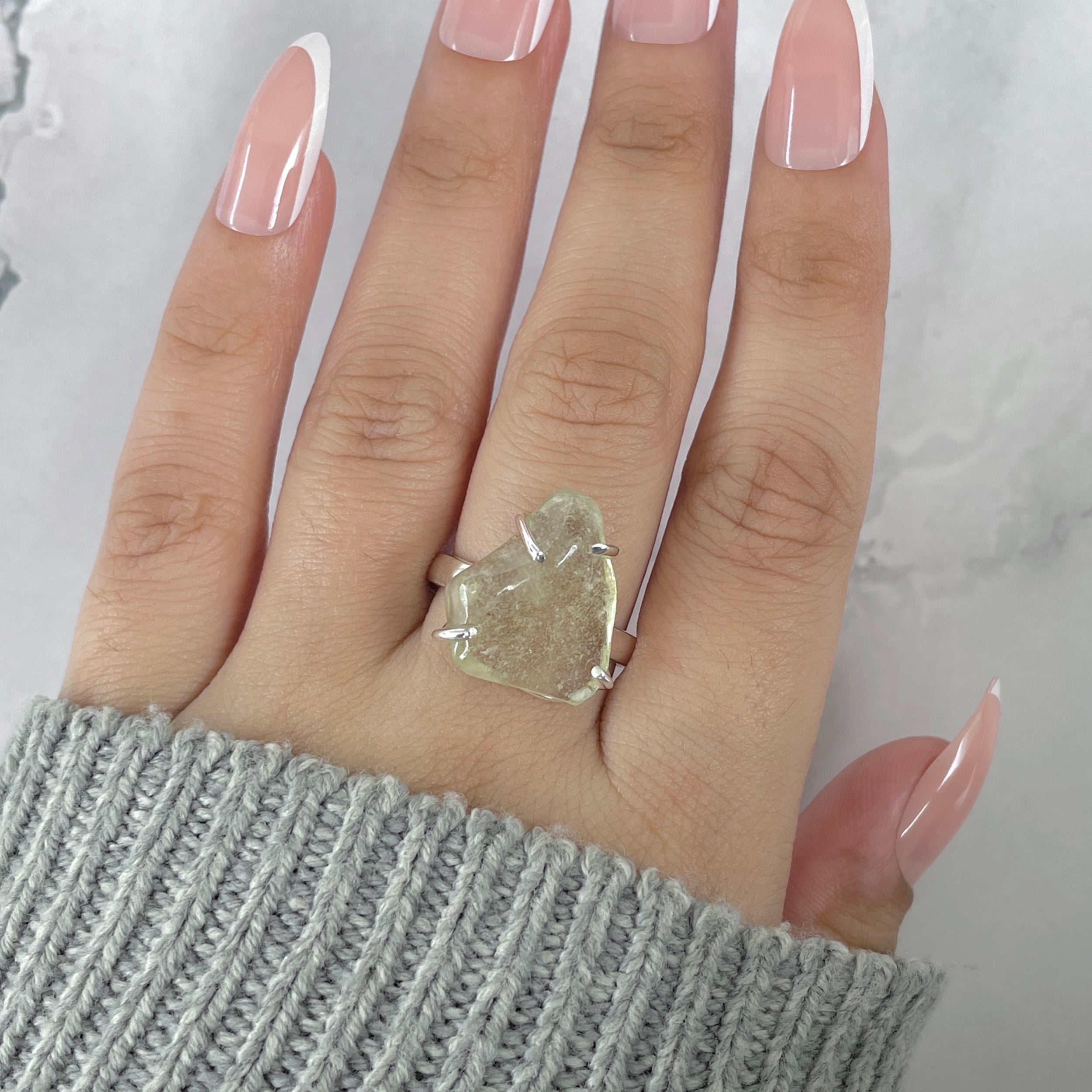 Libyan Desert Glass Ring Size 8-(LDG-R-60.)