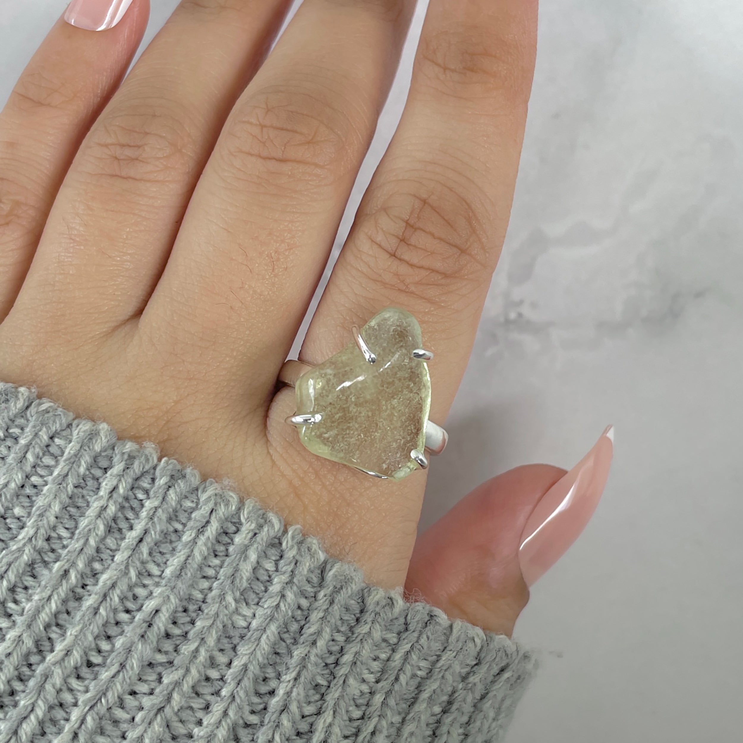Libyan Desert Glass Ring Size 8-(LDG-R-60.)