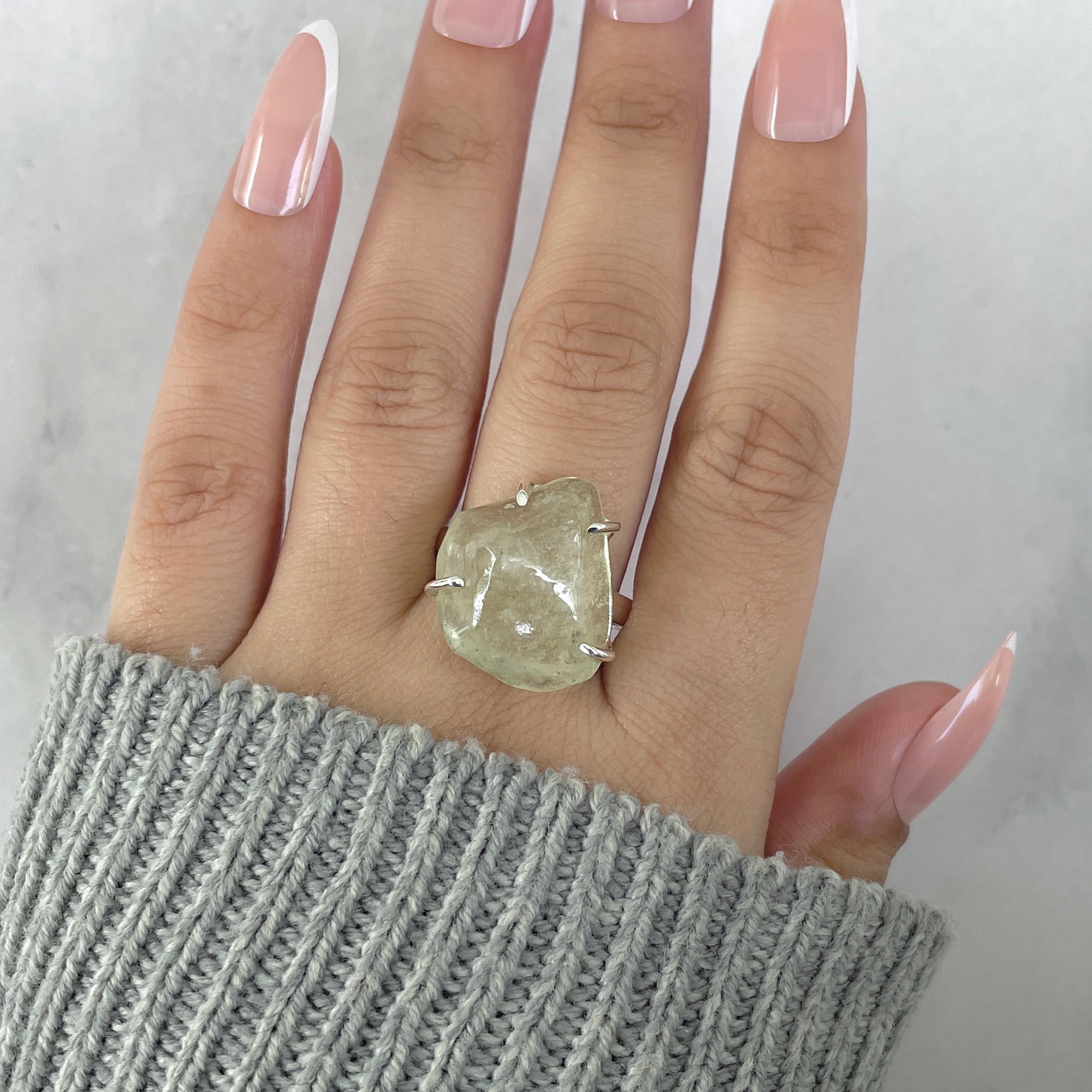 Libyan Desert Glass Ring Size 10-(LDG-R-61.)