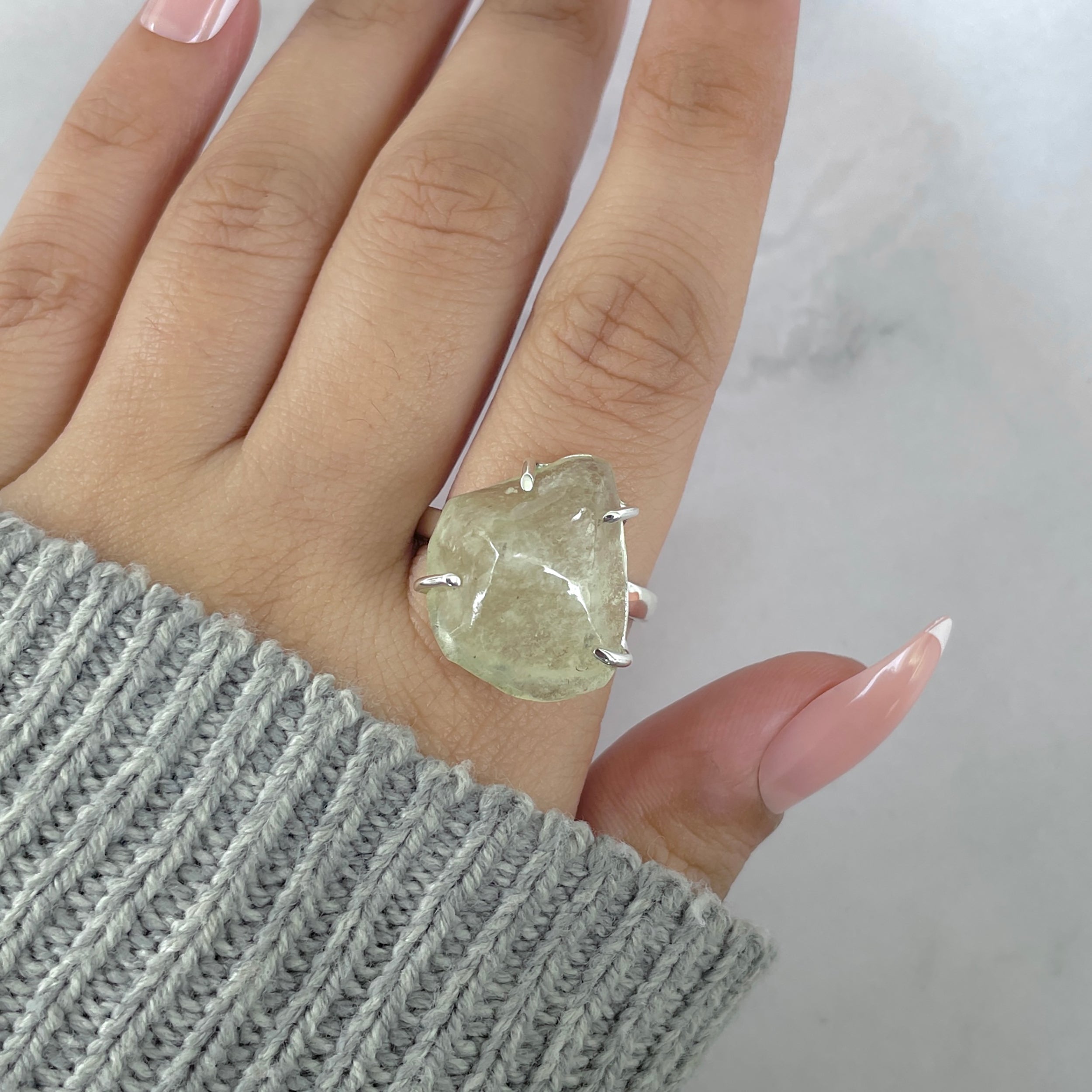 Libyan Desert Glass Ring Size 10-(LDG-R-61.)