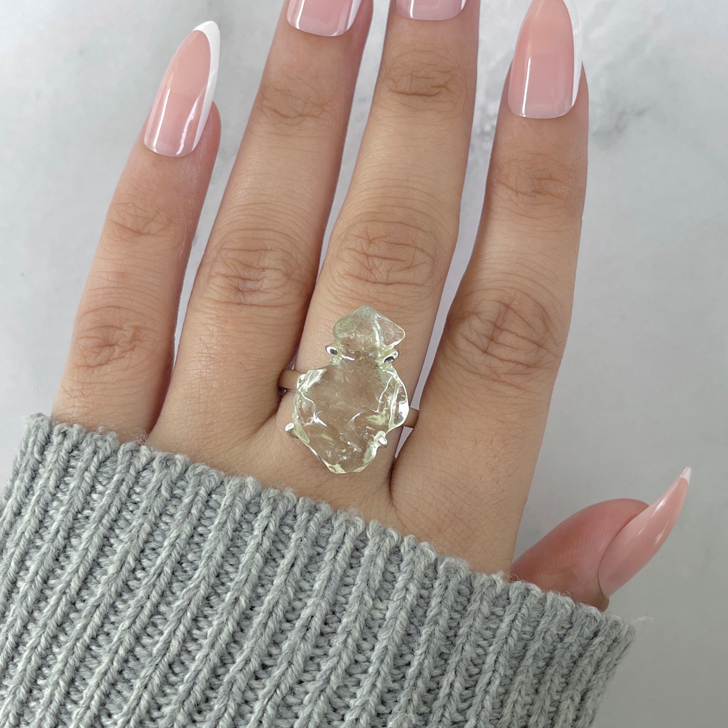 Libyan Desert Glass Ring Size 8-(LDG-R-62.)