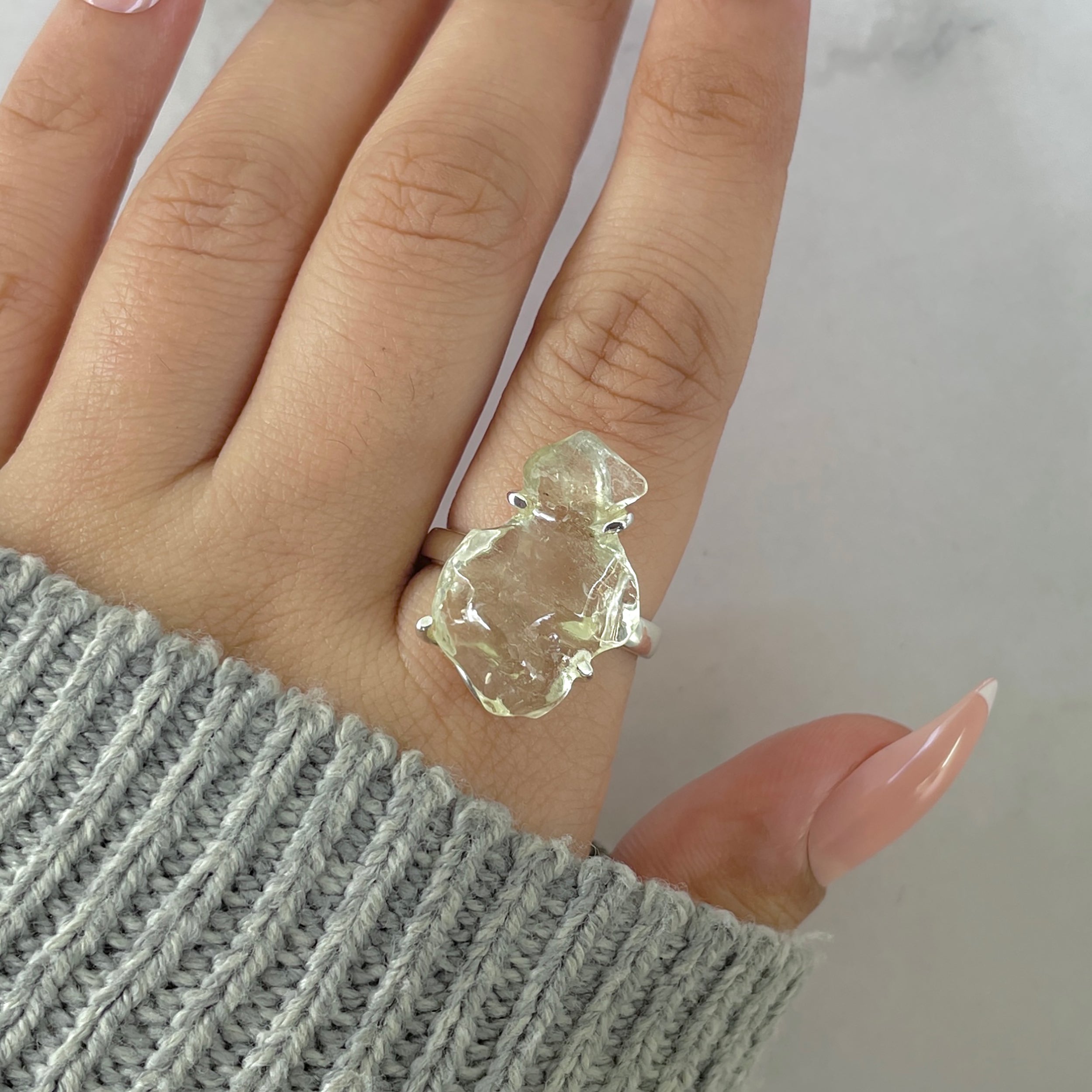 Libyan Desert Glass Ring Size 8-(LDG-R-62.)