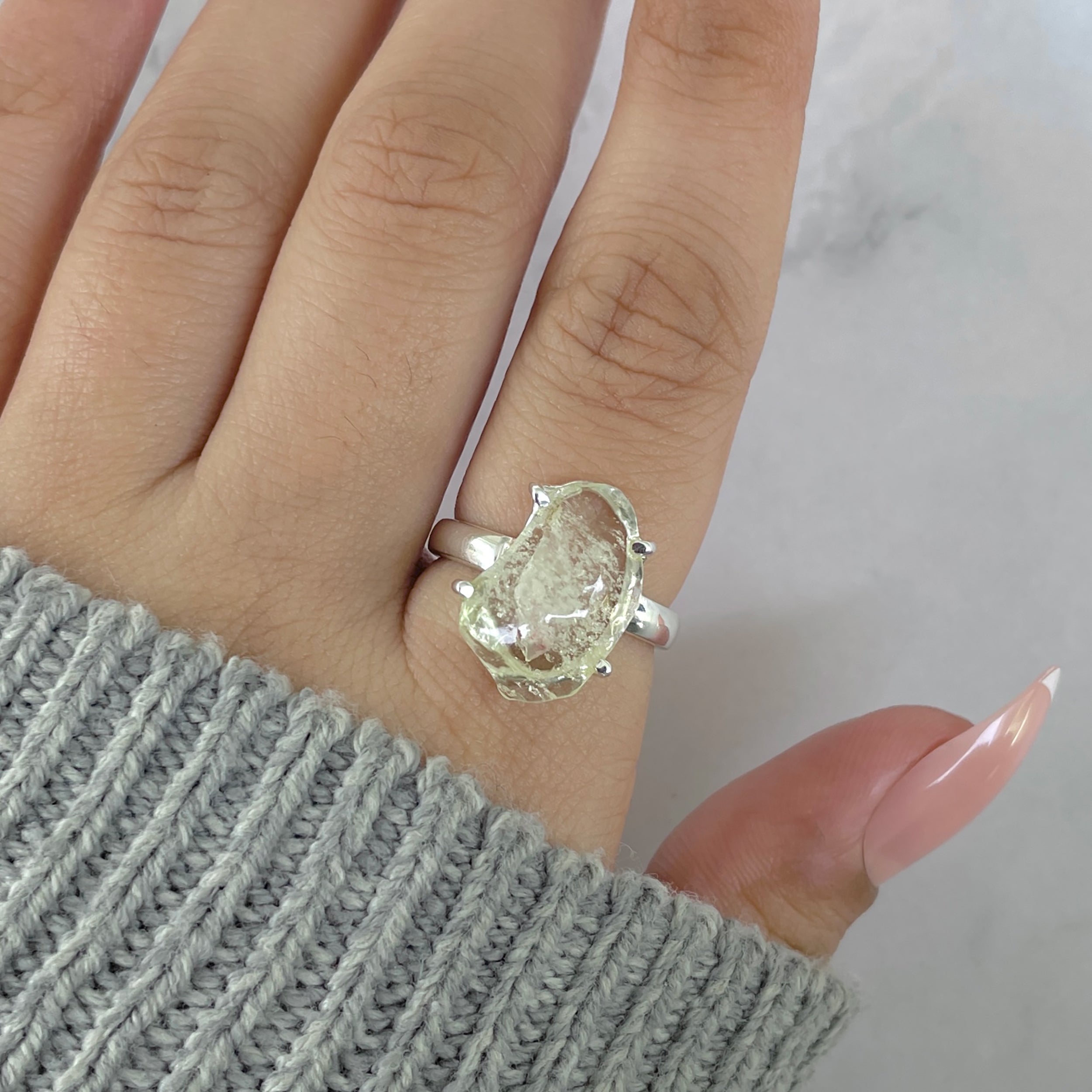 Libyan Desert Glass Ring Size 7-(LDG-R-63.)