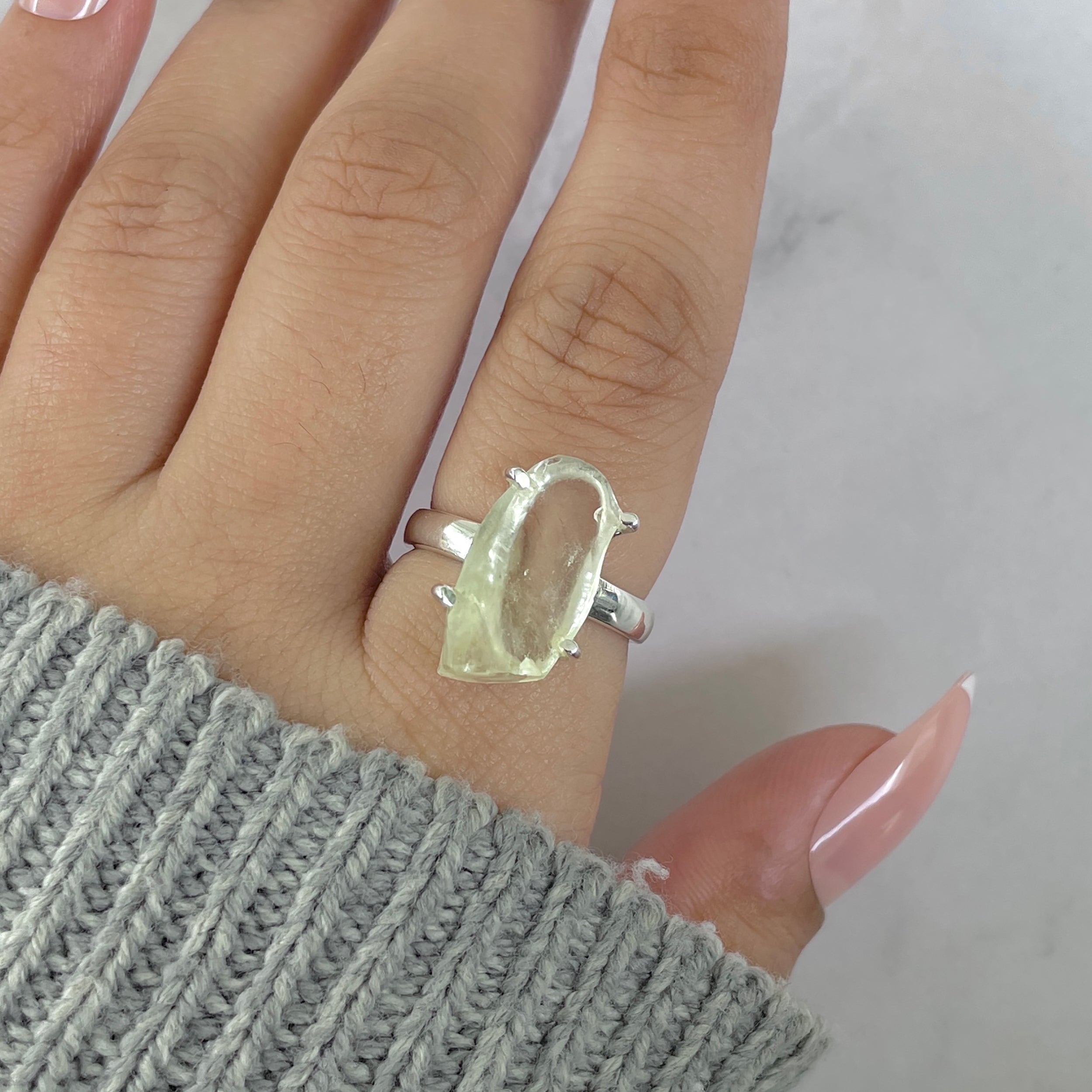 Libyan Desert Glass Ring Size 7-(LDG-R-64.)