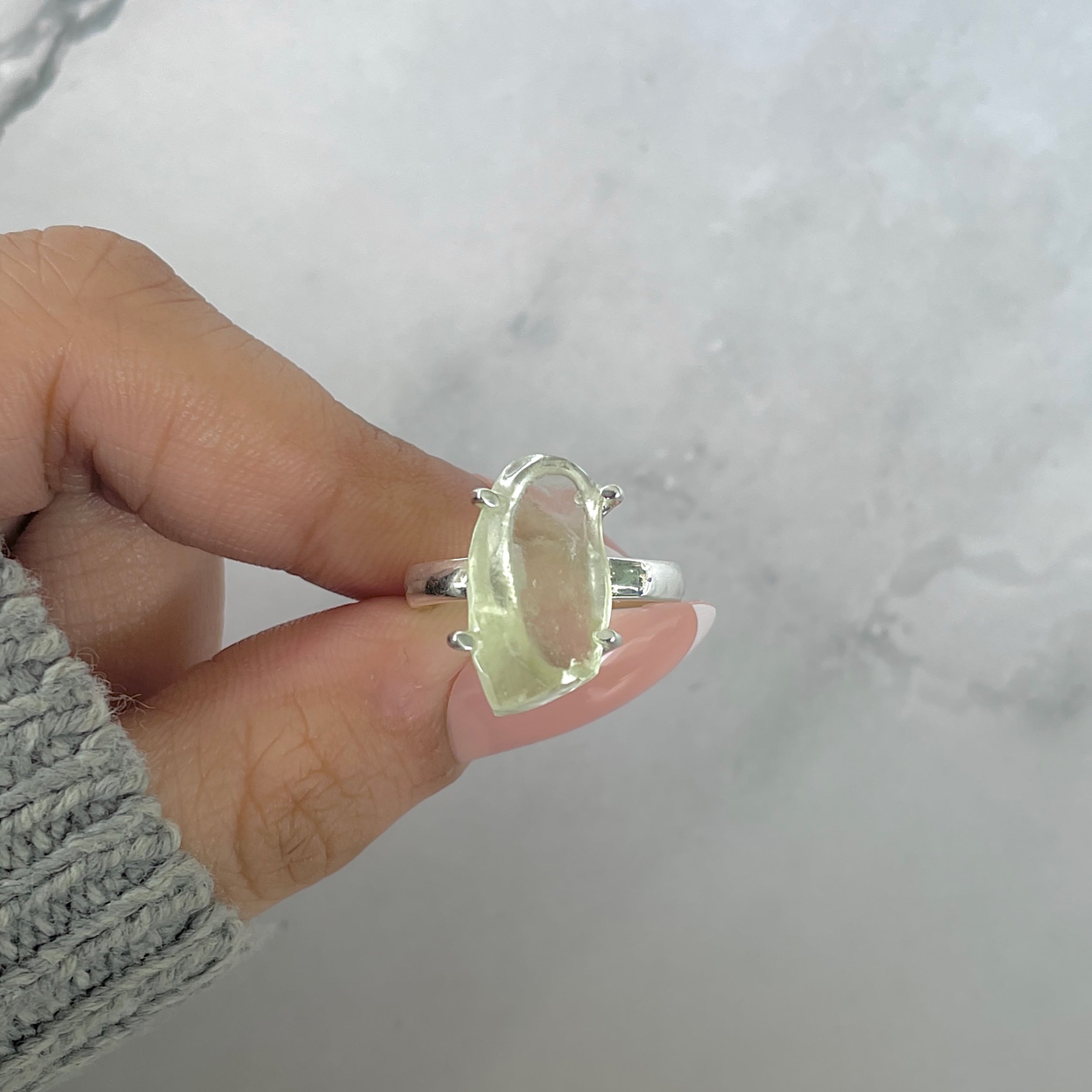 Libyan Desert Glass Ring Size 7-(LDG-R-64.)
