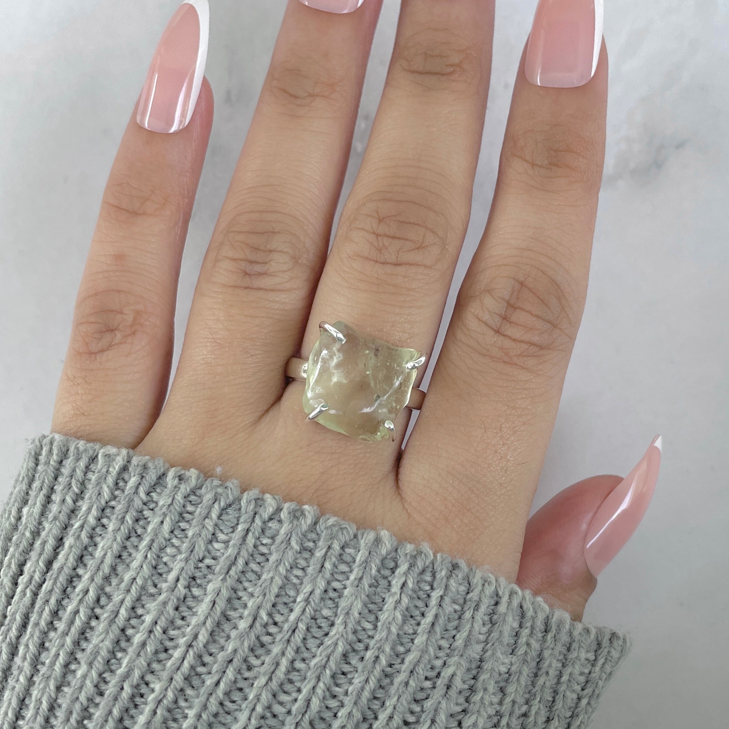 Libyan Desert Glass Ring Size 7-(LDG-R-65.)