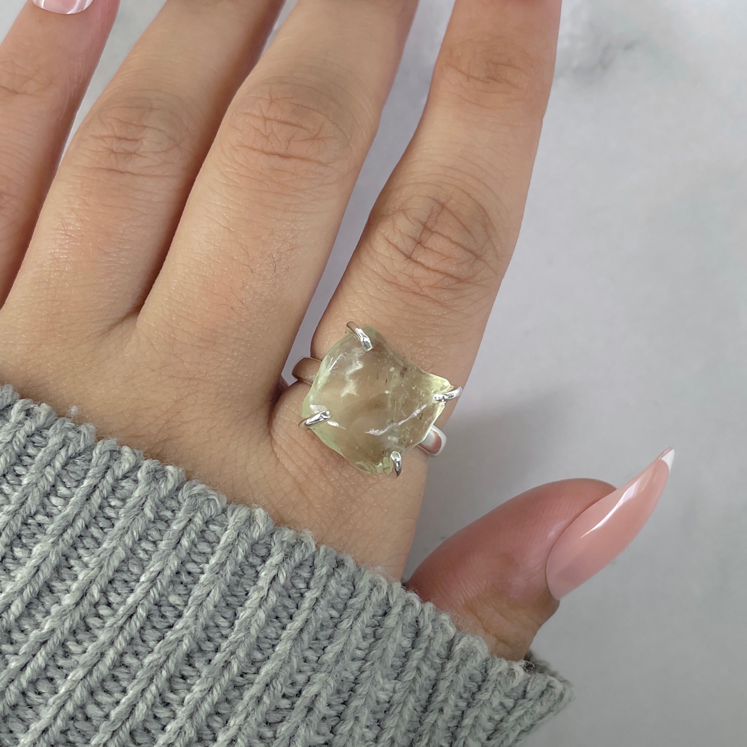 Libyan Desert Glass Ring Size 7-(LDG-R-65.)