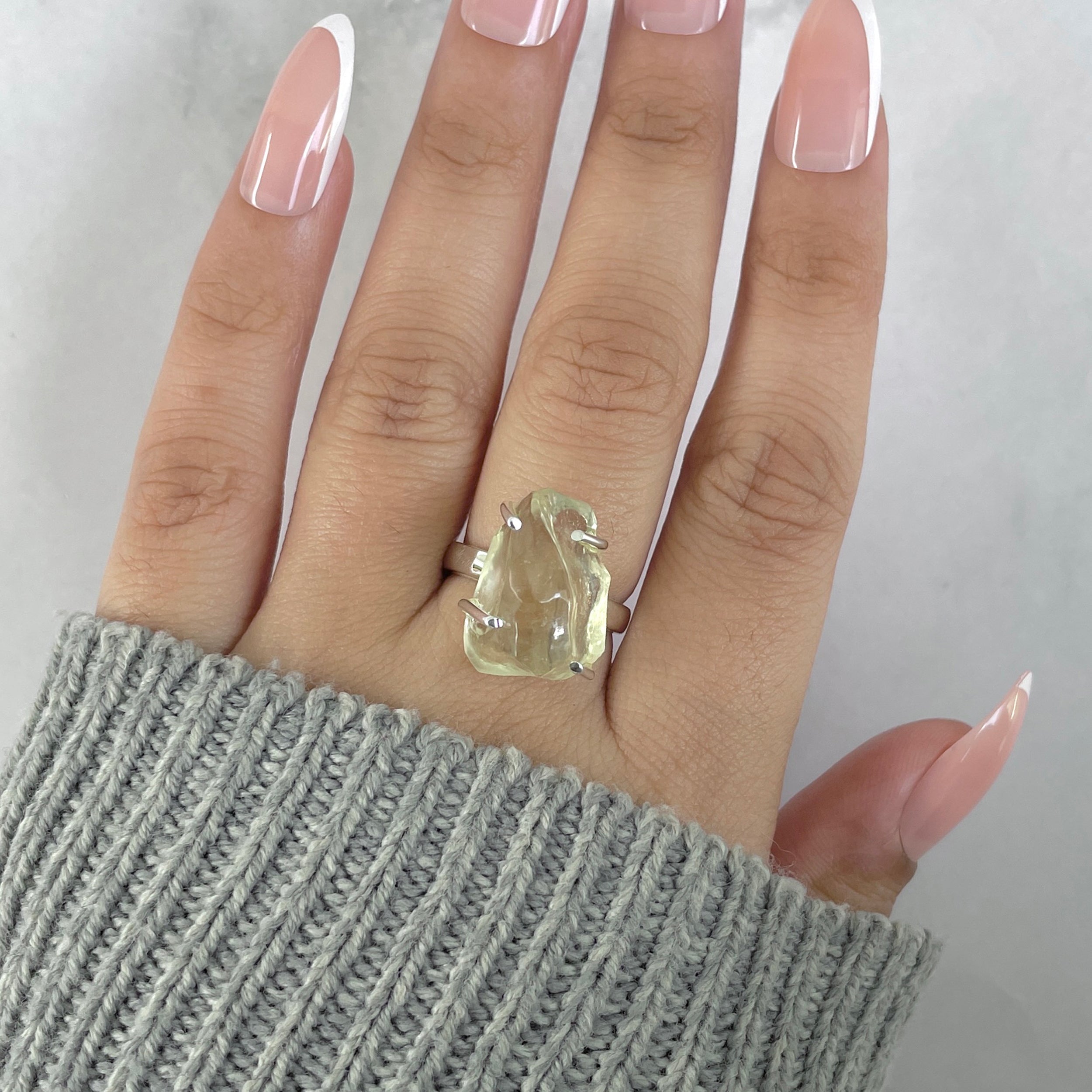Libyan Desert Glass Ring Size 6-(LDG-R-66.)