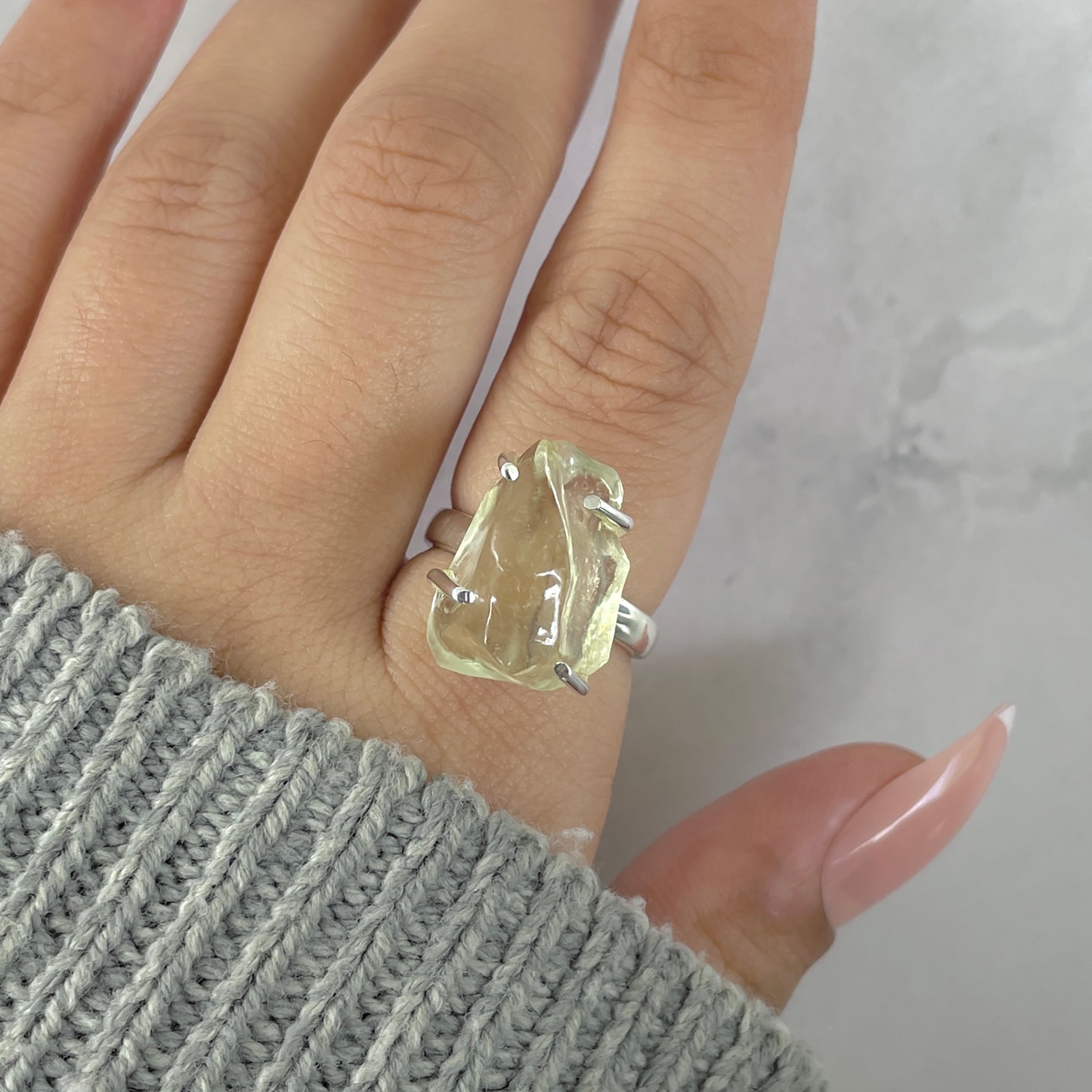 Libyan Desert Glass Ring Size 6-(LDG-R-66.)