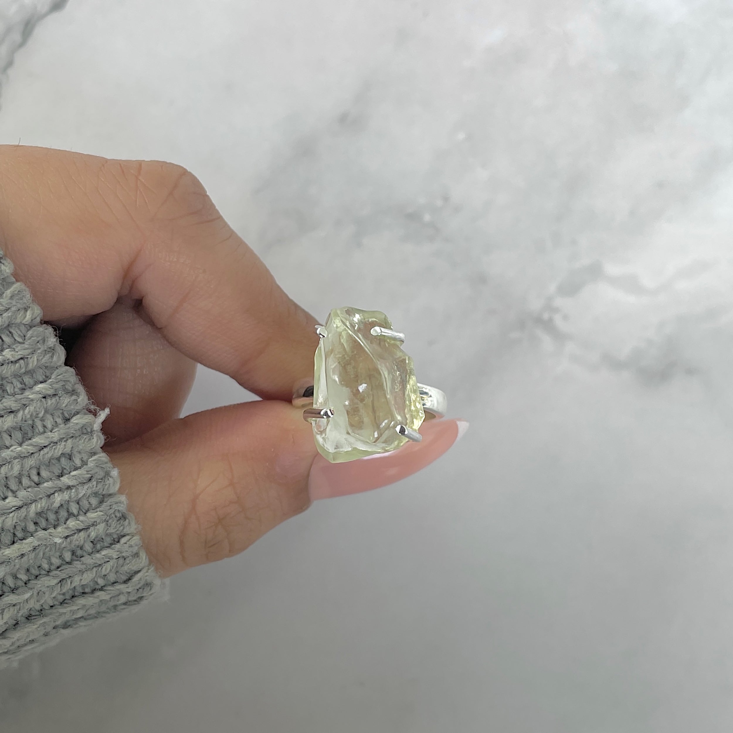 Libyan Desert Glass Ring Size 6-(LDG-R-66.)