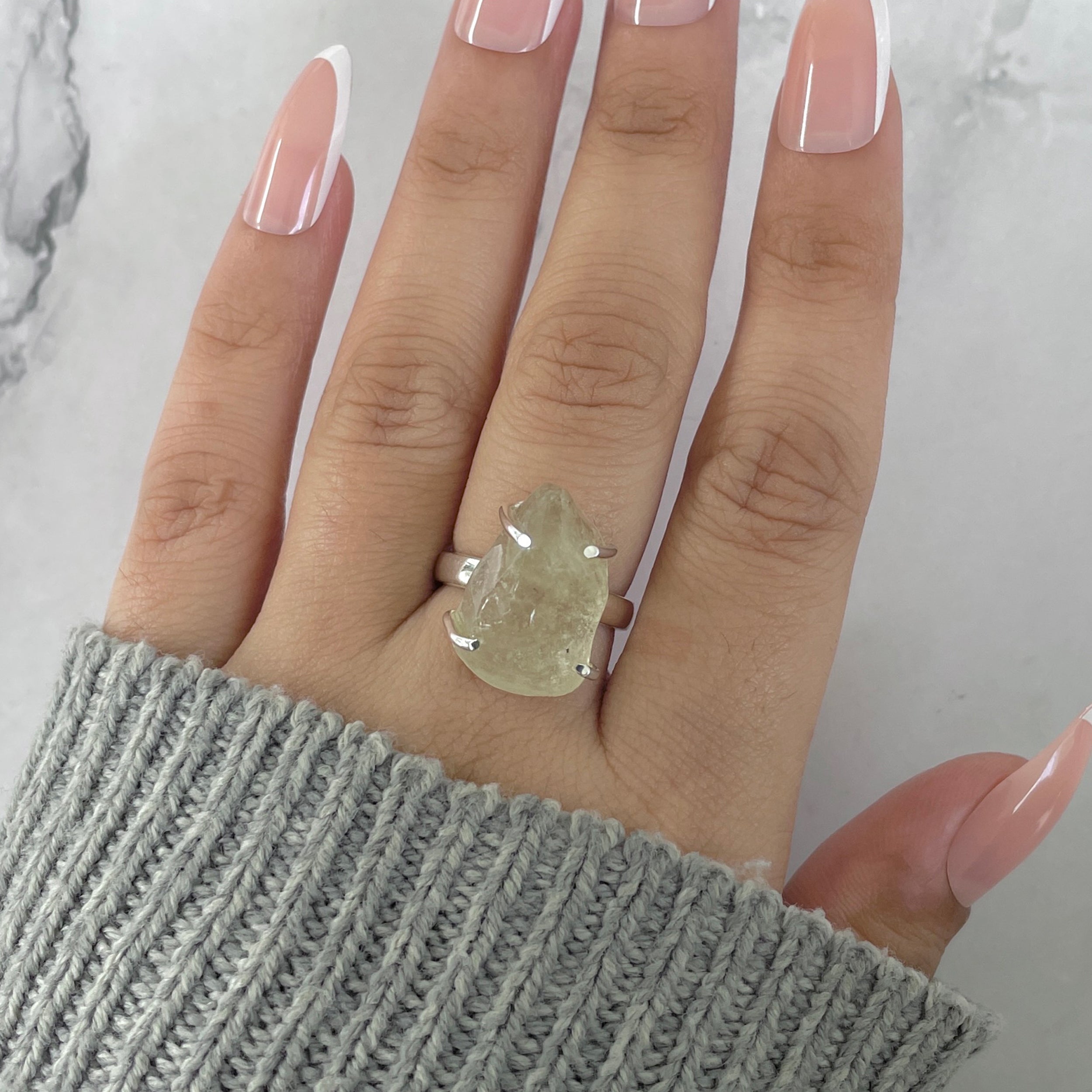 Libyan Desert Glass Ring Size 6-(LDG-R-67.)