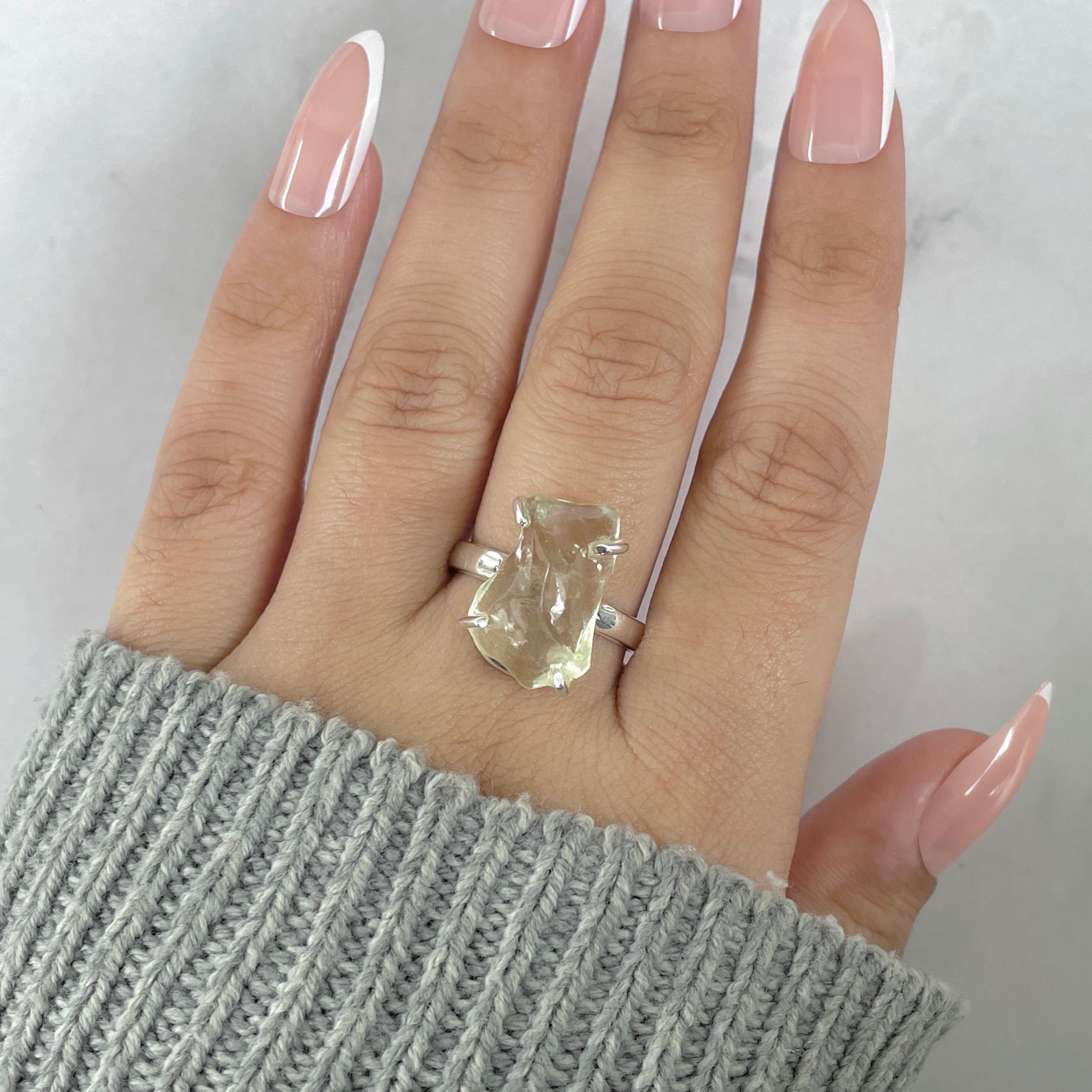 Libyan Desert Glass Ring Size 8-(LDG-R-68.)