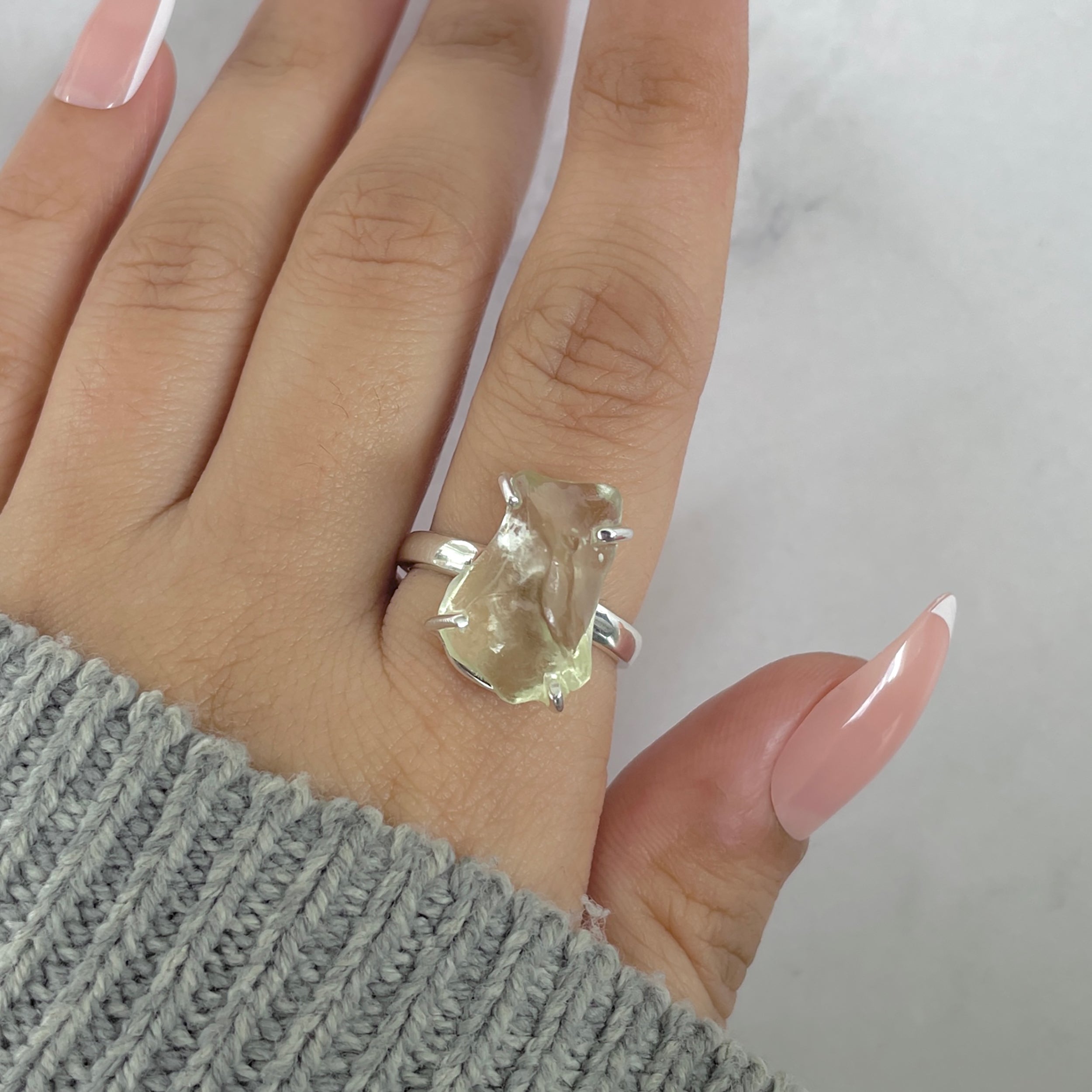 Libyan Desert Glass Ring Size 8-(LDG-R-68.)