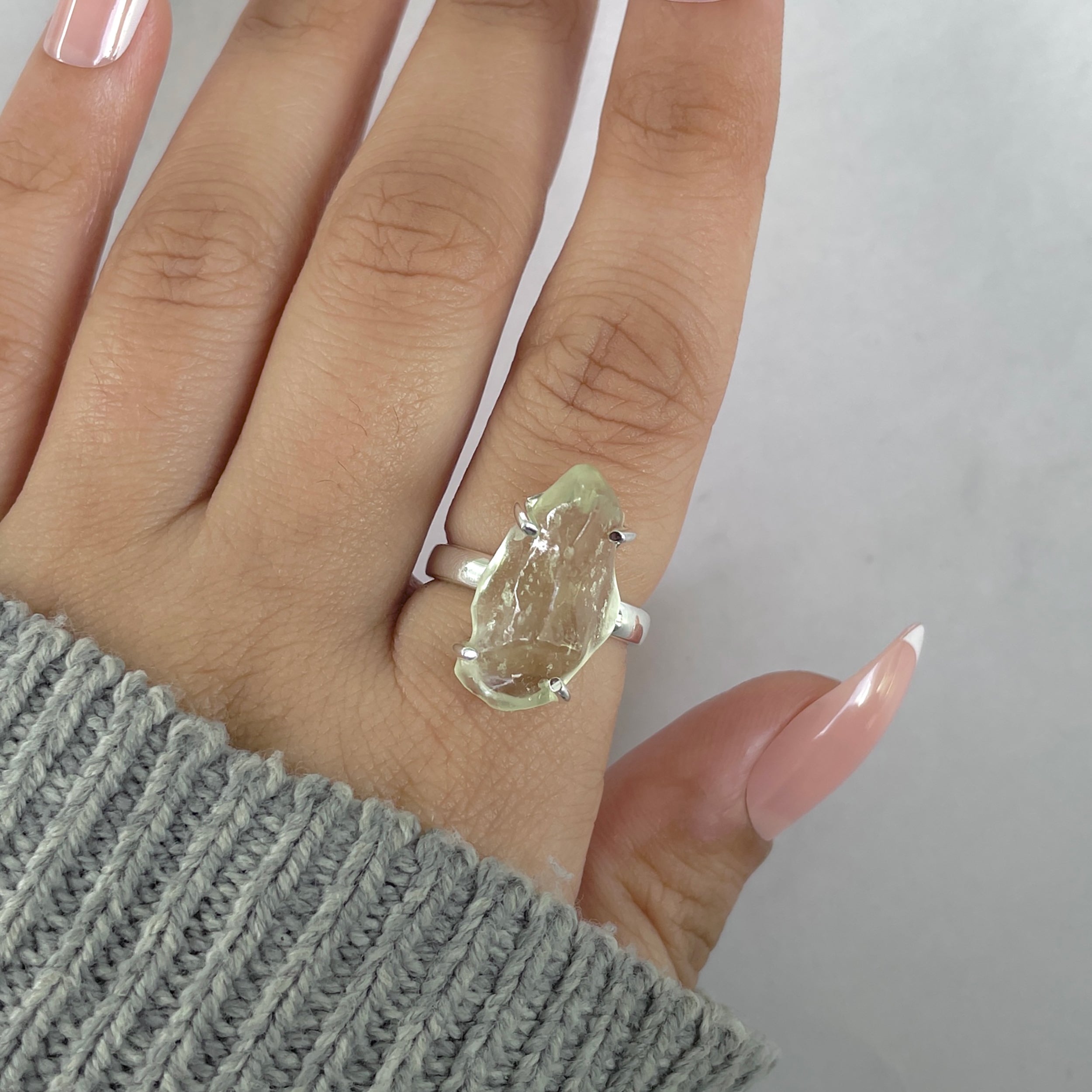 Libyan Desert Glass Ring Size 6-(LDG-R-69.)