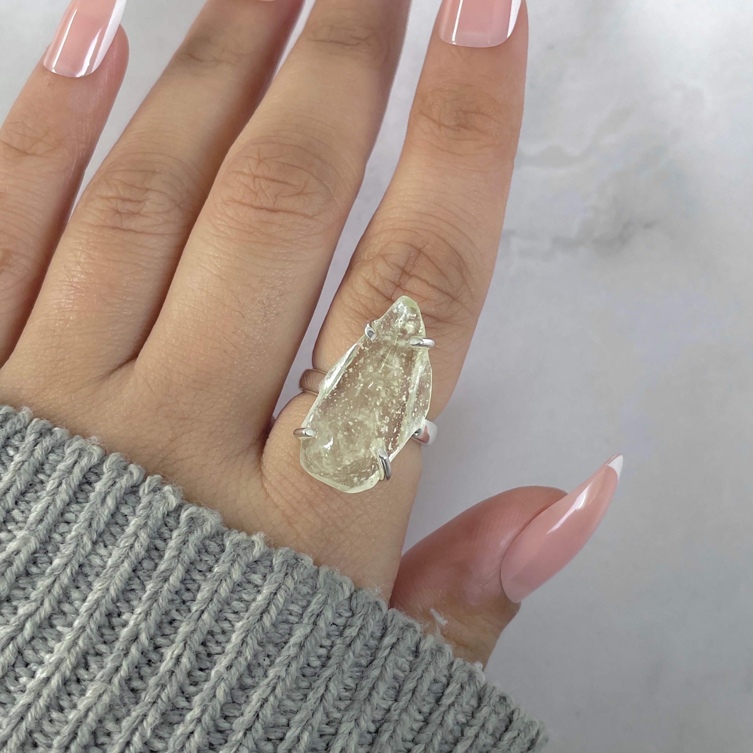 Libyan Desert Glass Ring Size 5-(LDG-R-70.)