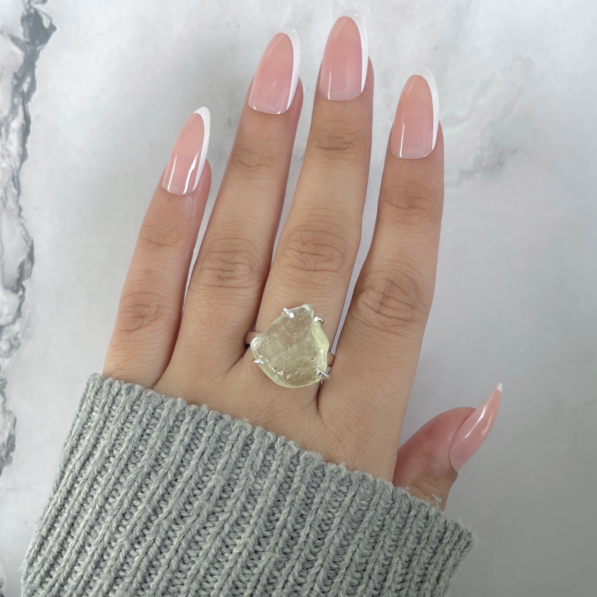 Libyan Desert Glass Ring Size 8-(LDG-R-71.)