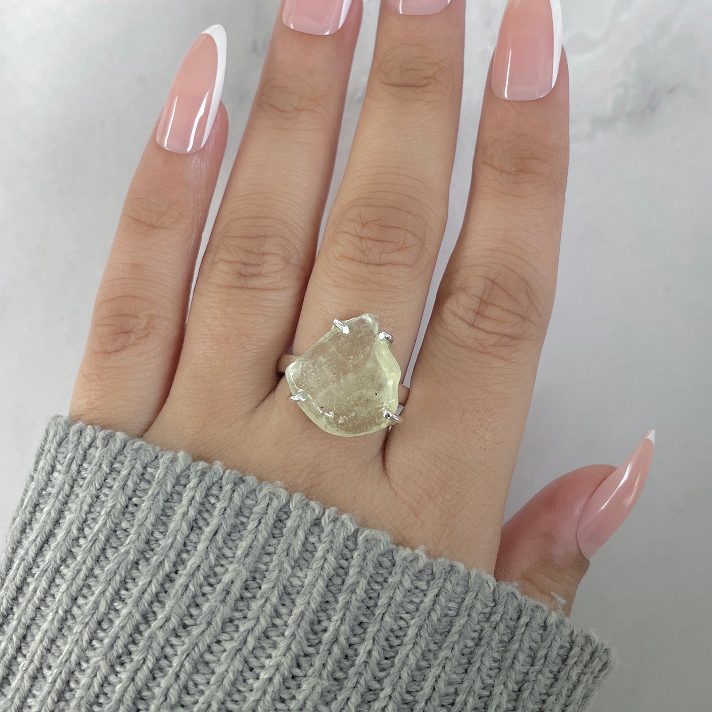 Libyan Desert Glass Ring Size 8-(LDG-R-71.)