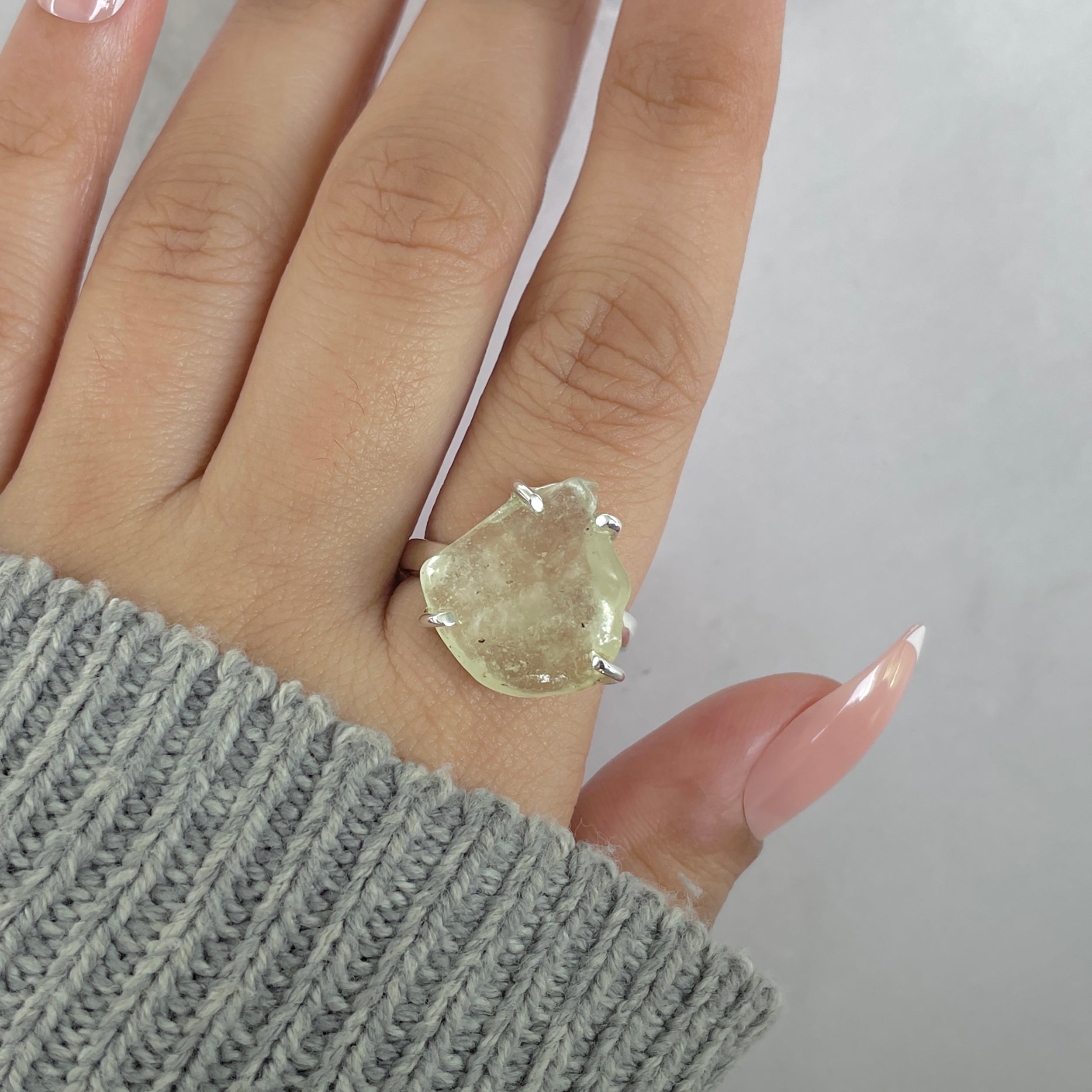 Libyan Desert Glass Ring Size 8-(LDG-R-71.)