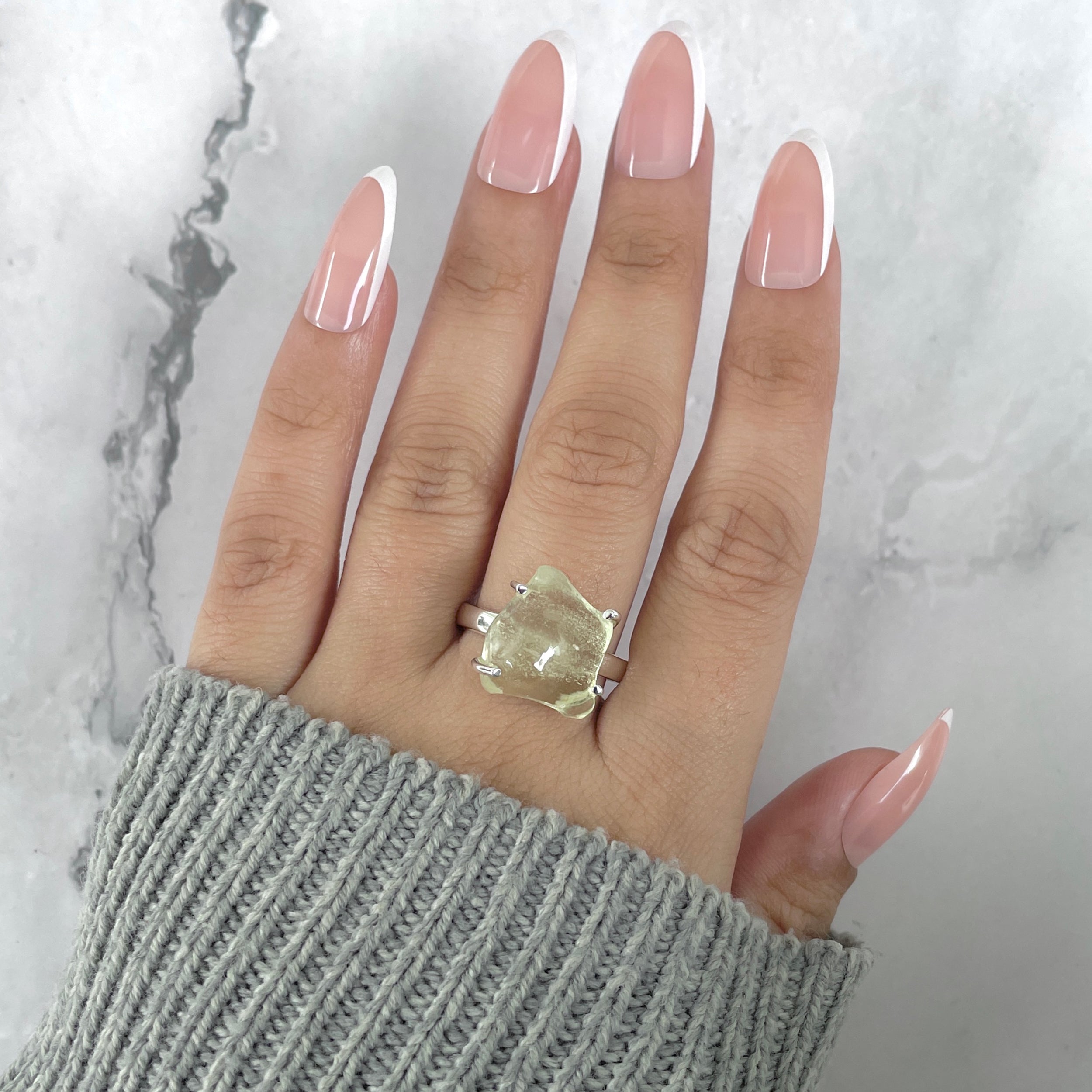 Libyan Desert Glass Ring Size 10-(LDG-R-73.)