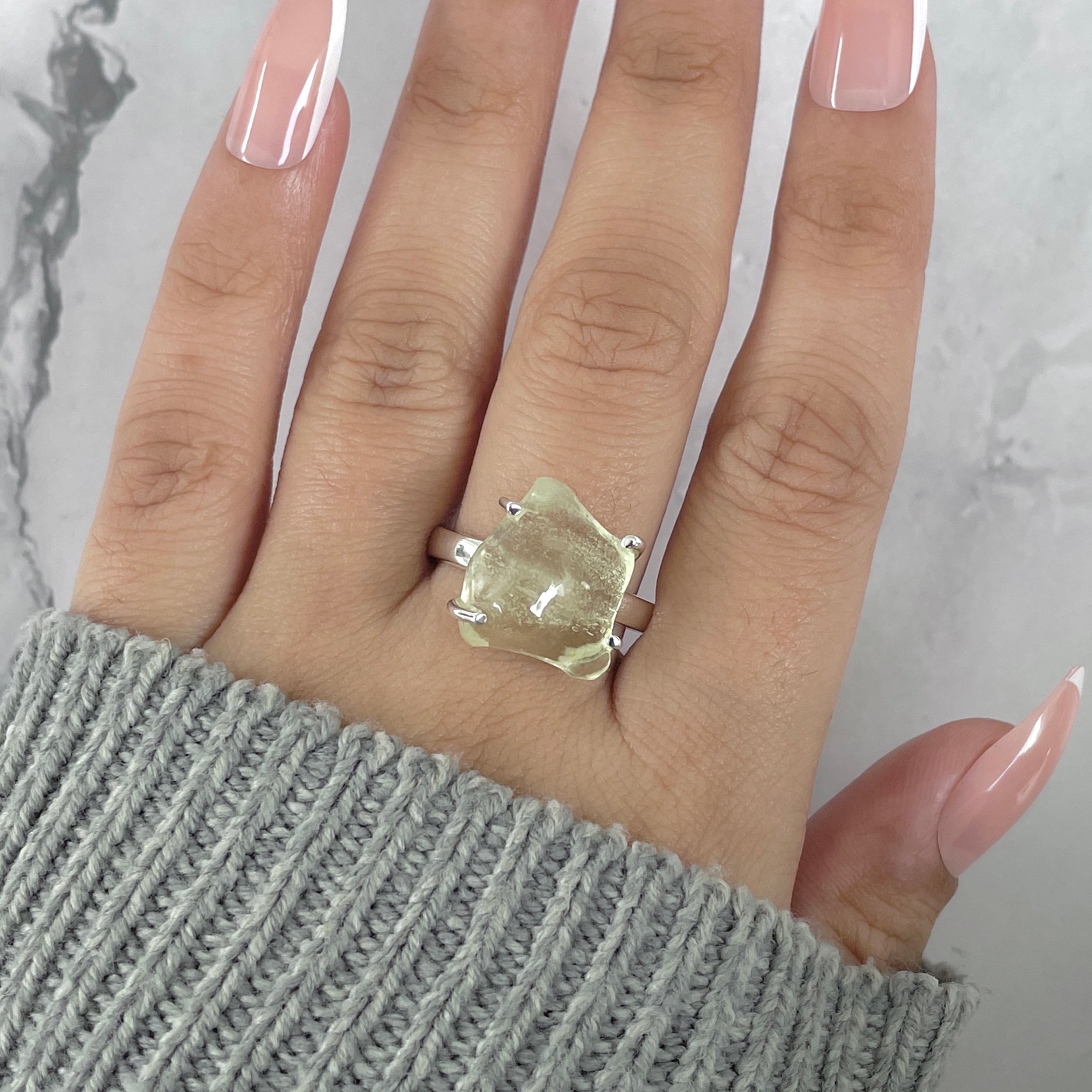 Libyan Desert Glass Ring Size 10-(LDG-R-73.)