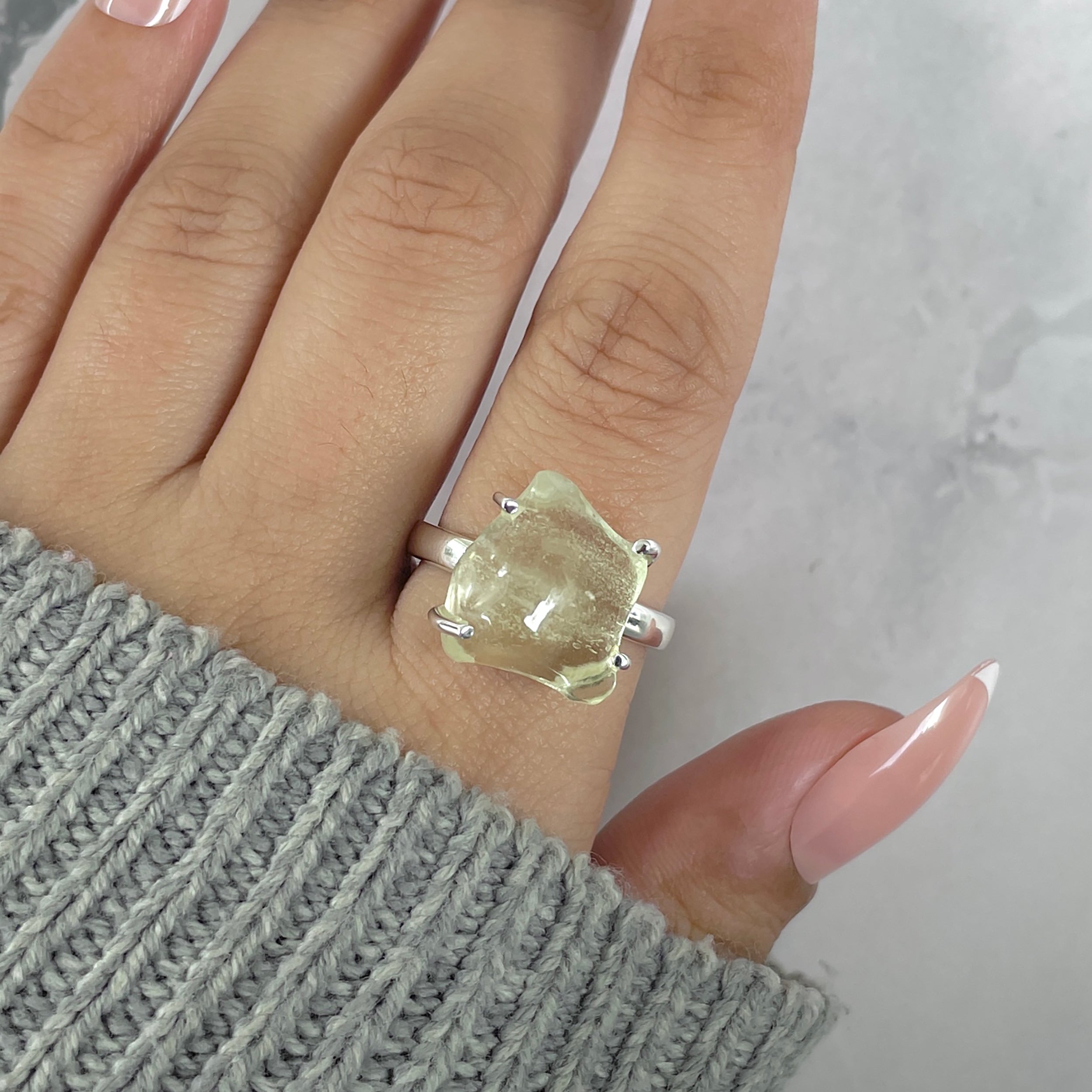 Libyan Desert Glass Ring Size 10-(LDG-R-73.)