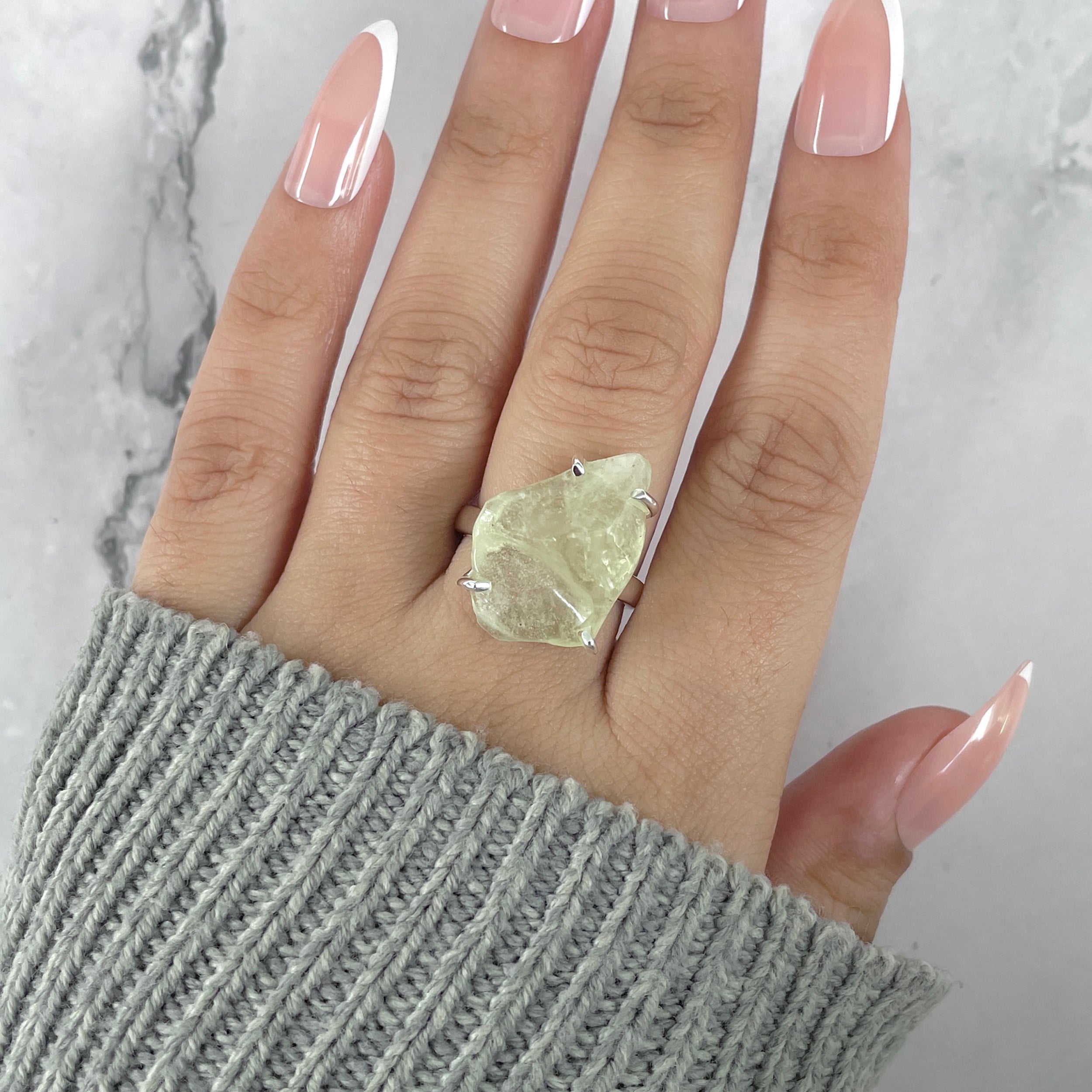 Libyan Desert Glass Ring Size 7-(LDG-R-74.)