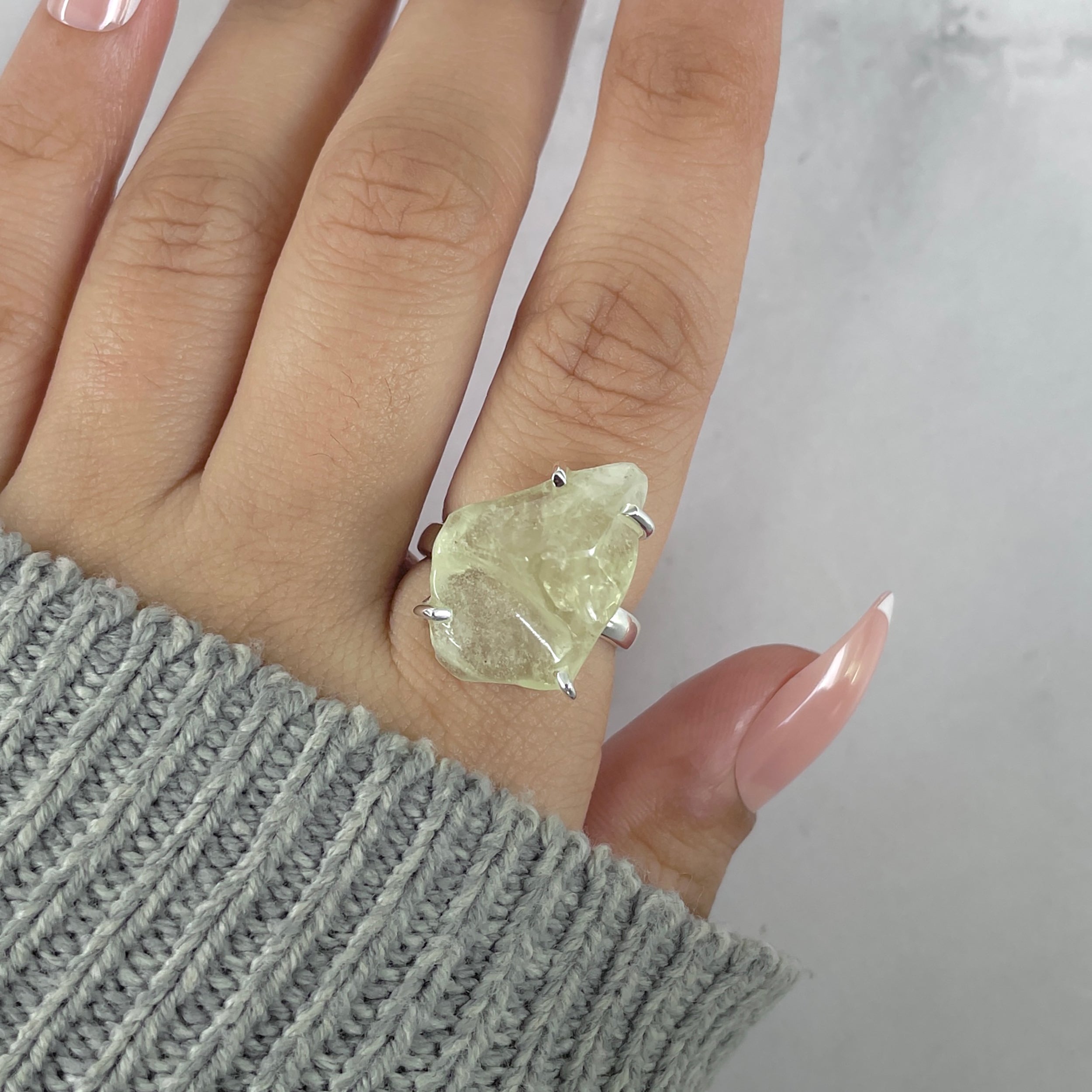 Libyan Desert Glass Ring Size 7-(LDG-R-74.)