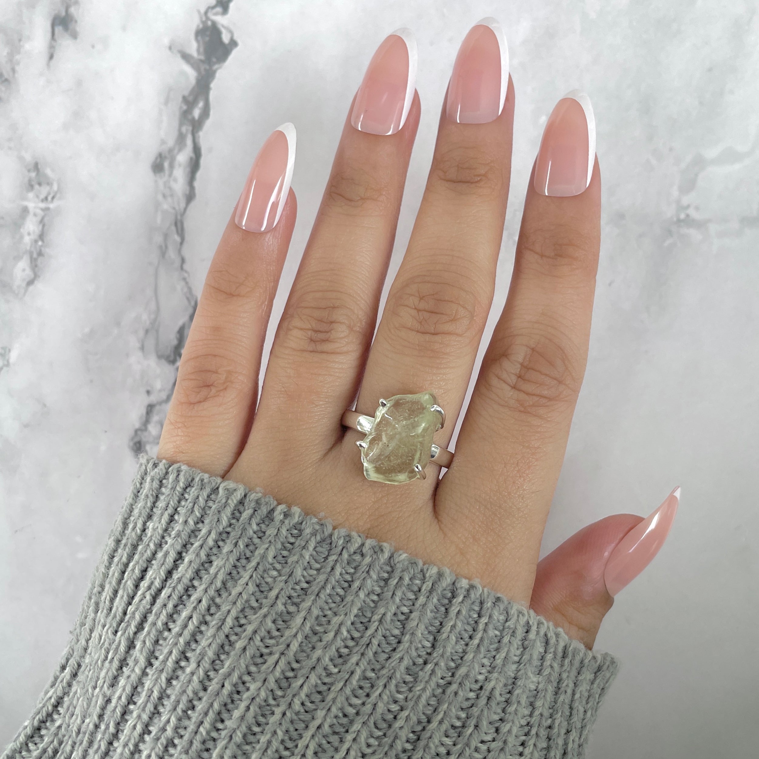 Libyan Desert Glass Ring Size 8-(LDG-R-75.)