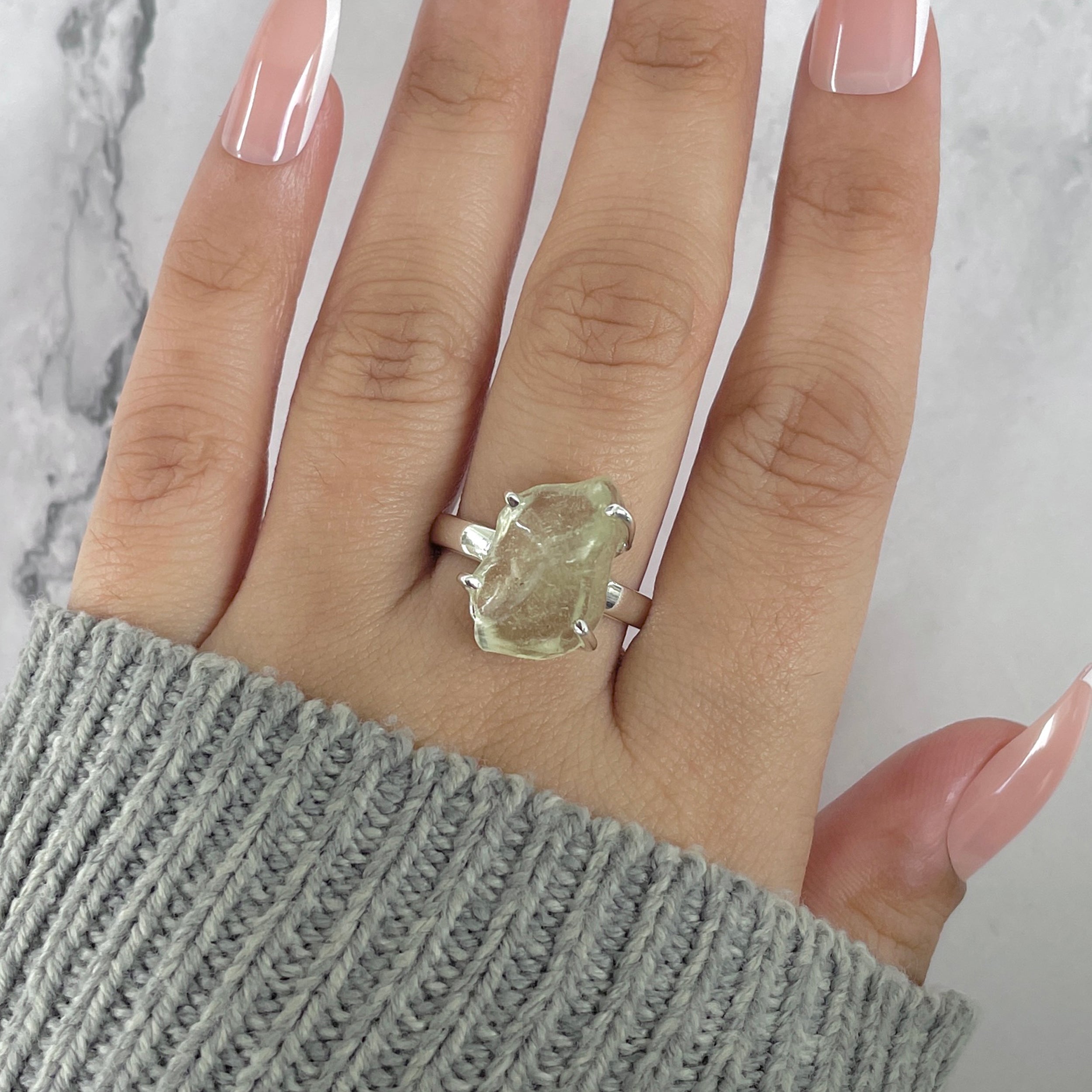 Libyan Desert Glass Ring Size 8-(LDG-R-75.)