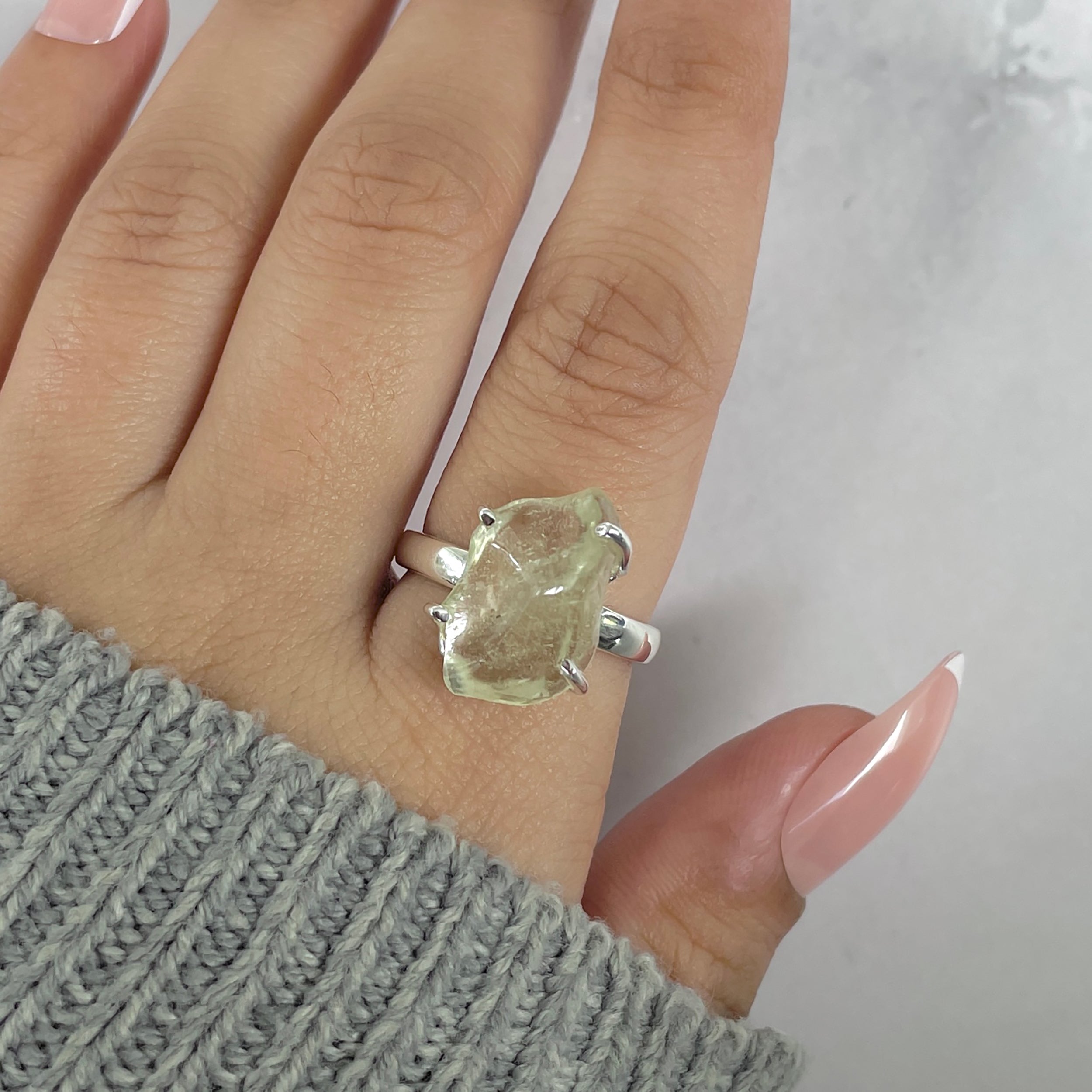 Libyan Desert Glass Ring Size 8-(LDG-R-75.)
