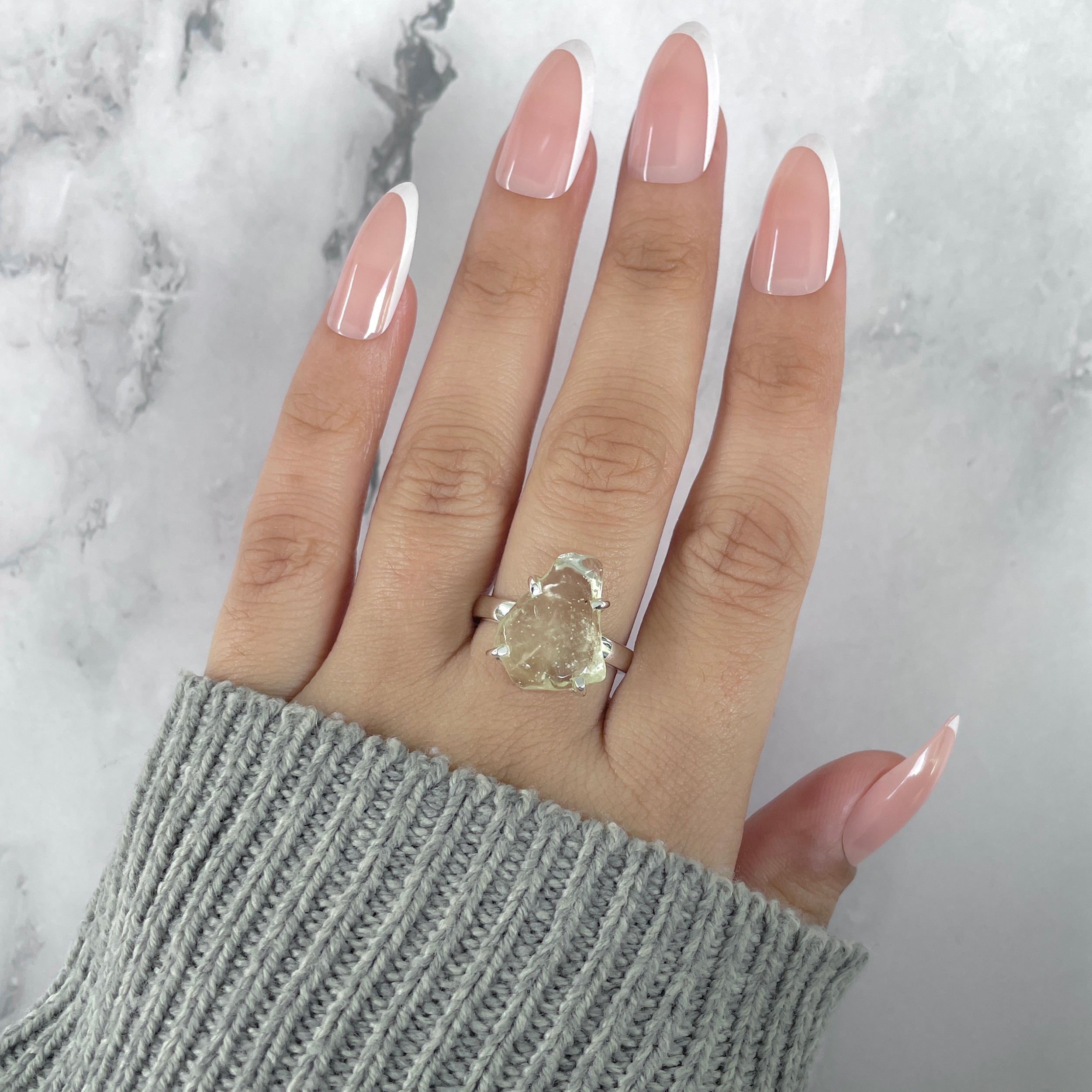 Libyan Desert Glass Ring Size 8-(LDG-R-76.)