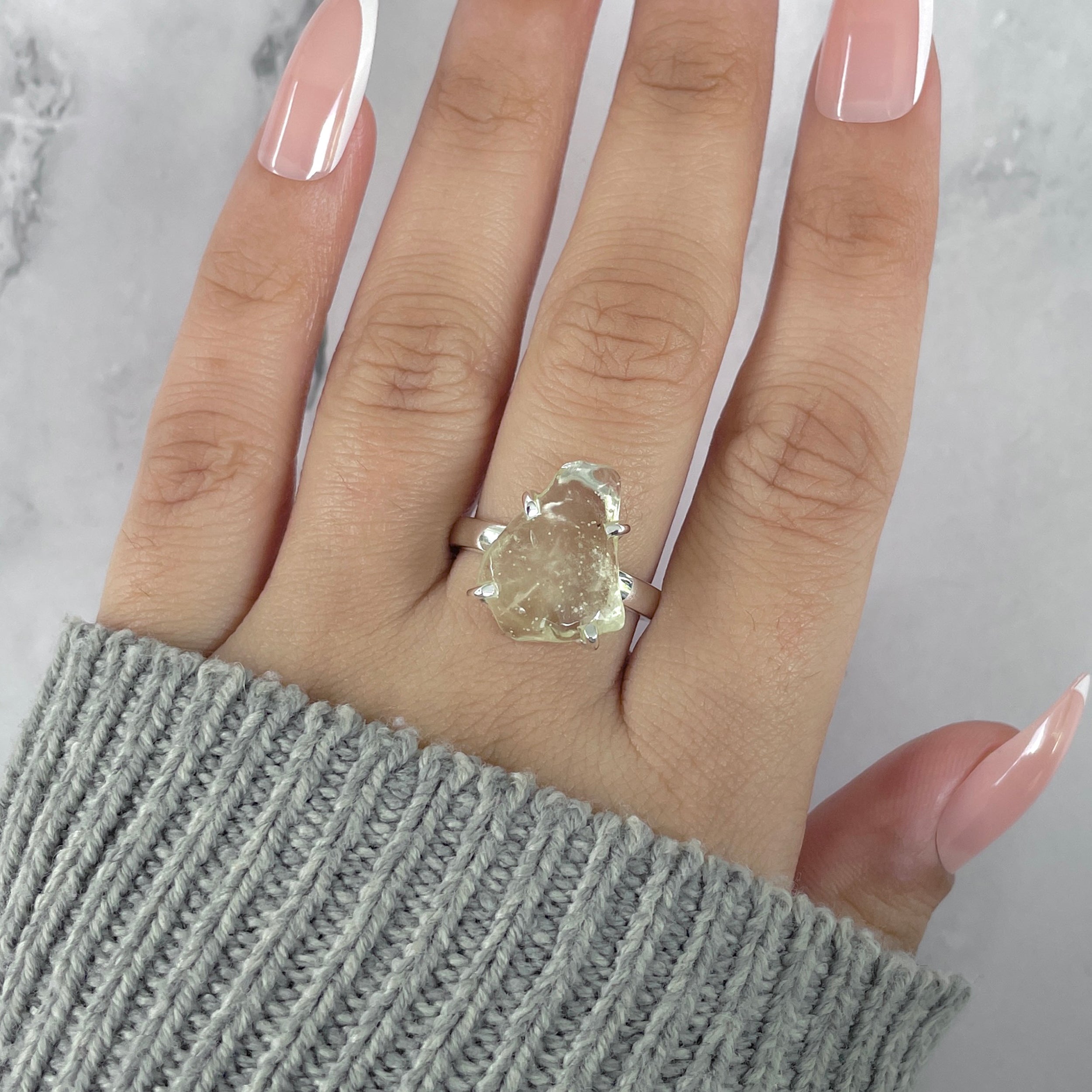Libyan Desert Glass Ring Size 8-(LDG-R-76.)